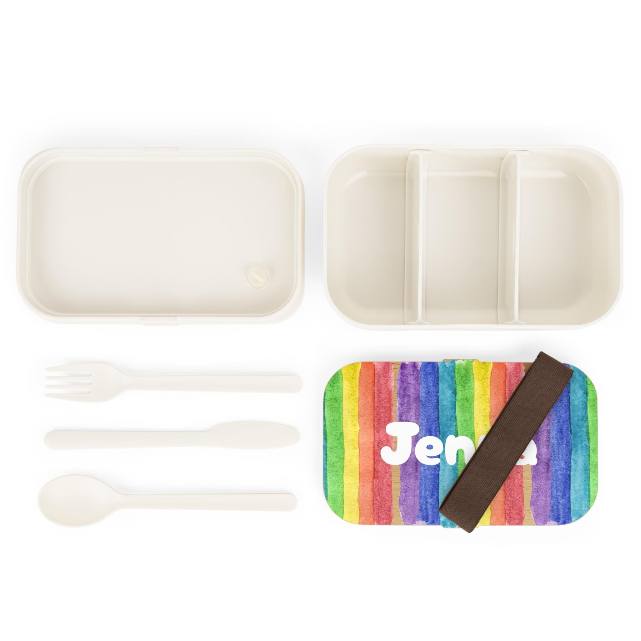 Personalized Rainbow Bento Box, Custom Kids Lunch Container, Back to School
