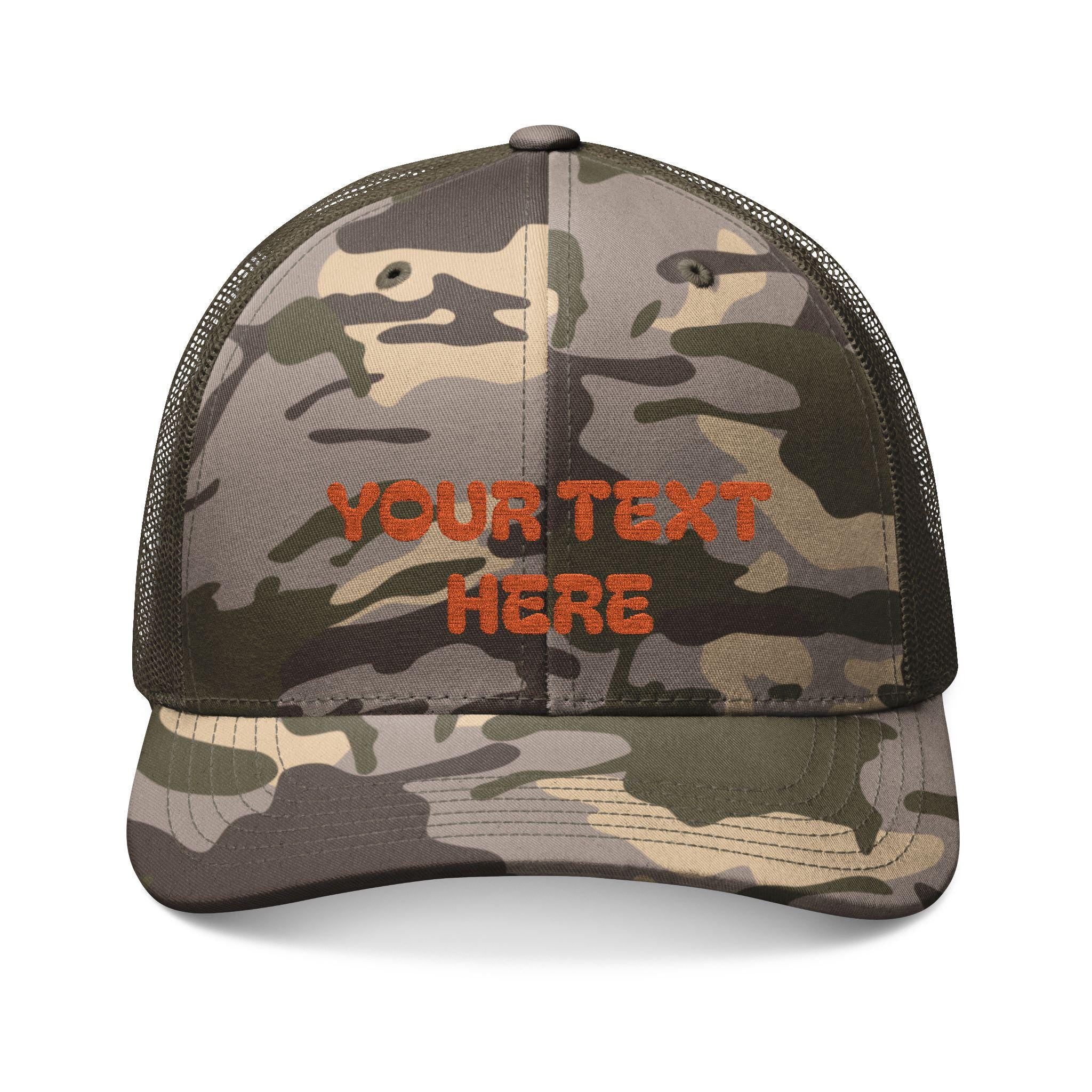 Hunting Hat for Wife, Her Camouflage Trucker Hat with 'Hunting Hair Don't Care' Embroidery