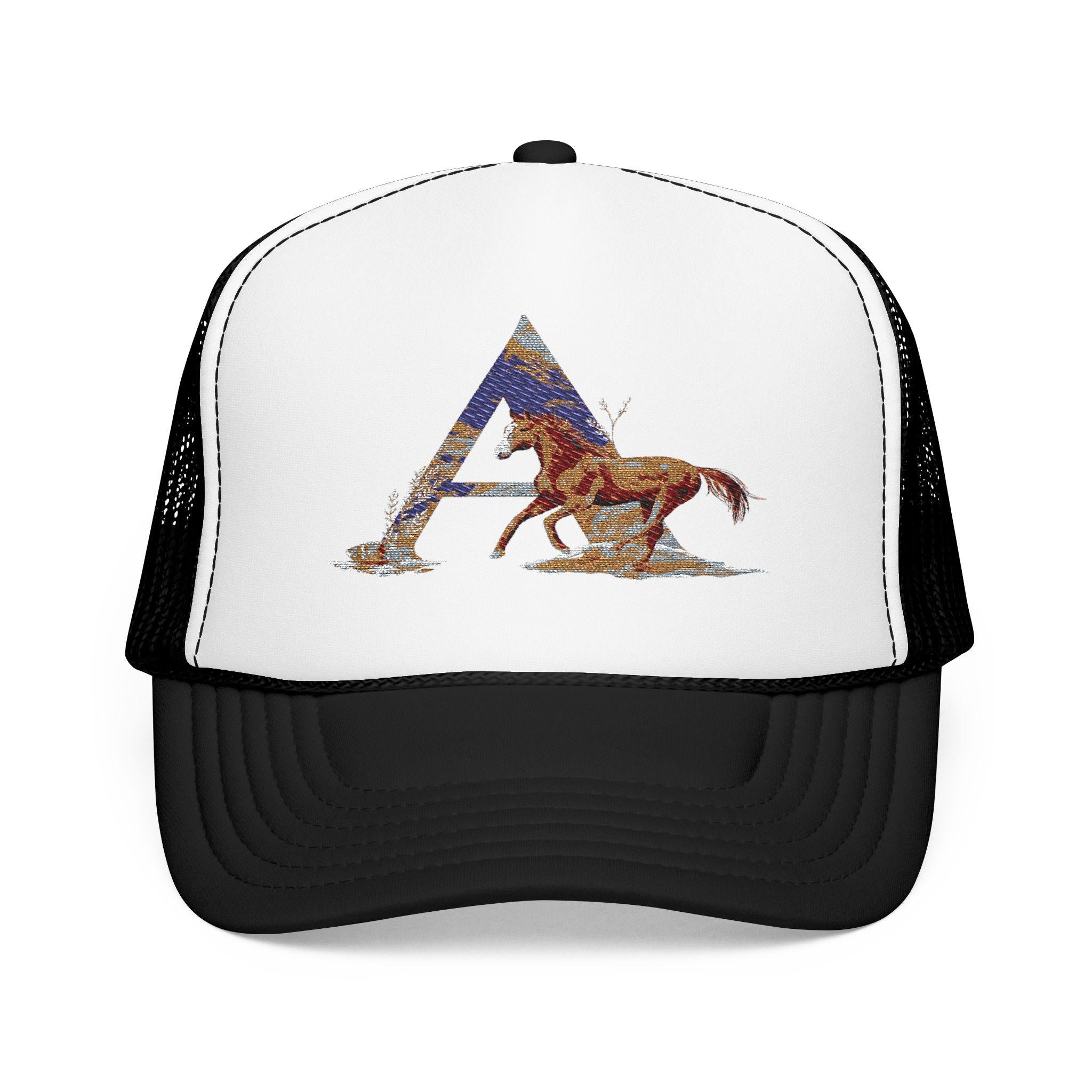 Custom Western Trucker Hat | Embroidered Foam Cap with Initial, Cowboy Cowgirl Style Gift -Razels