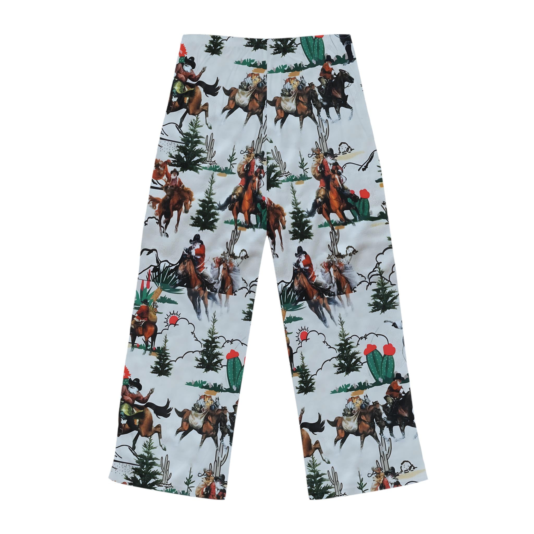 Cowboy Santa Pajama Pants | Western Christmas Lounge Pants | Holiday Sleepwear | Womens Relax Fit PJs | Gift for Cowgirls -Razels