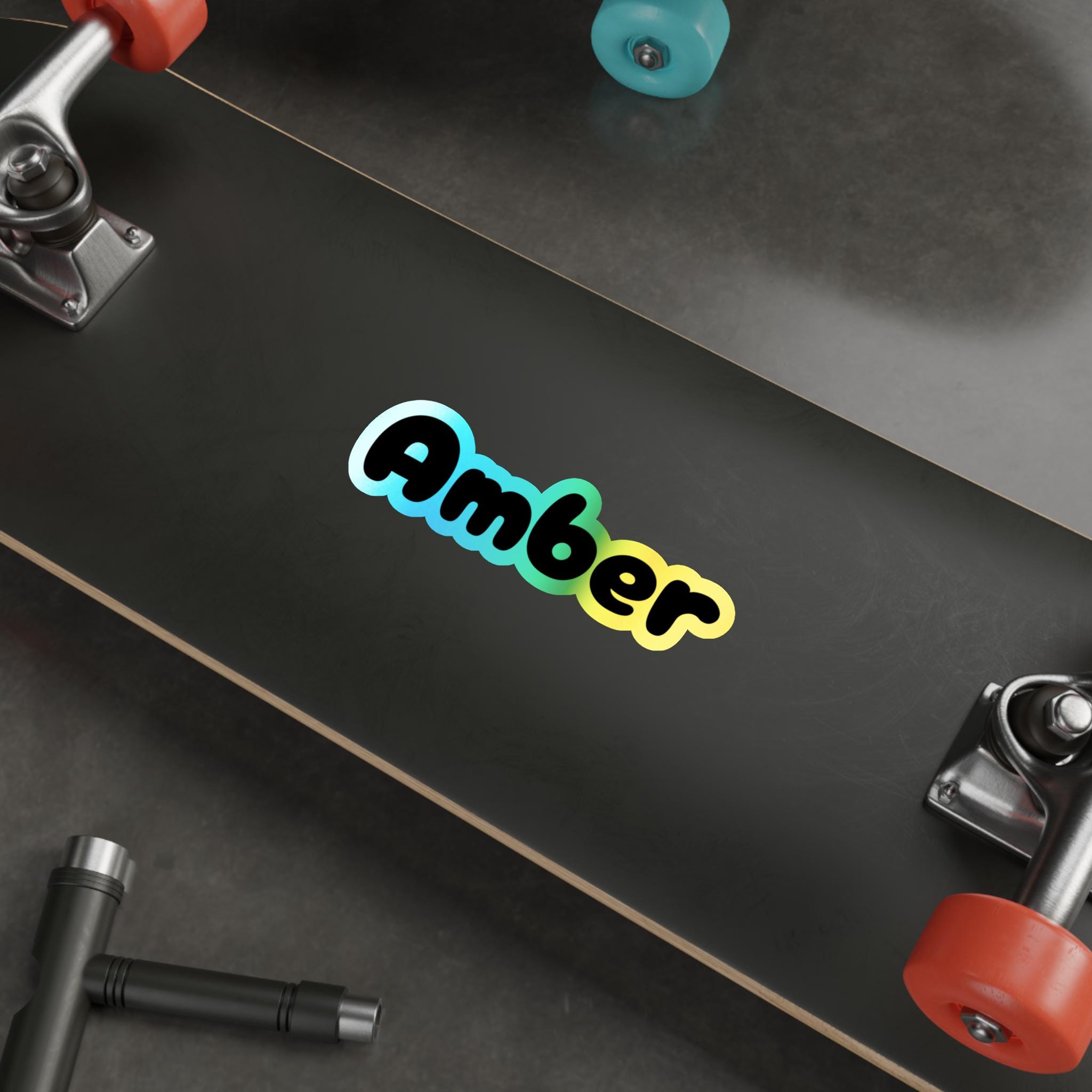 Custom Holographic Name Stickers, Personalized Vinyl Decals for Backpacks -Razels