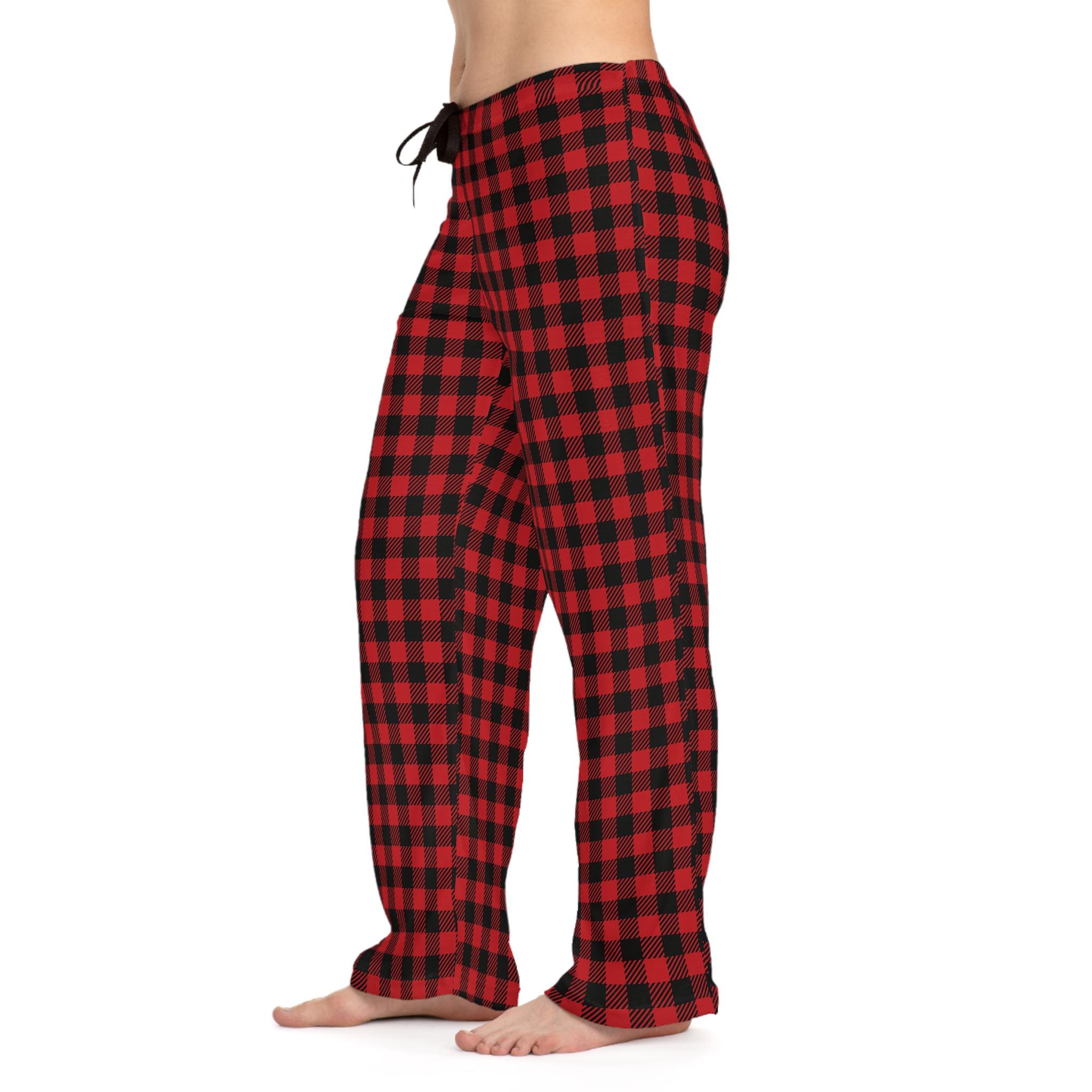 Buffalo Plaid PJ Pants, Cozy Women's Flannel Lounge Pants, Holiday Gift for Her
