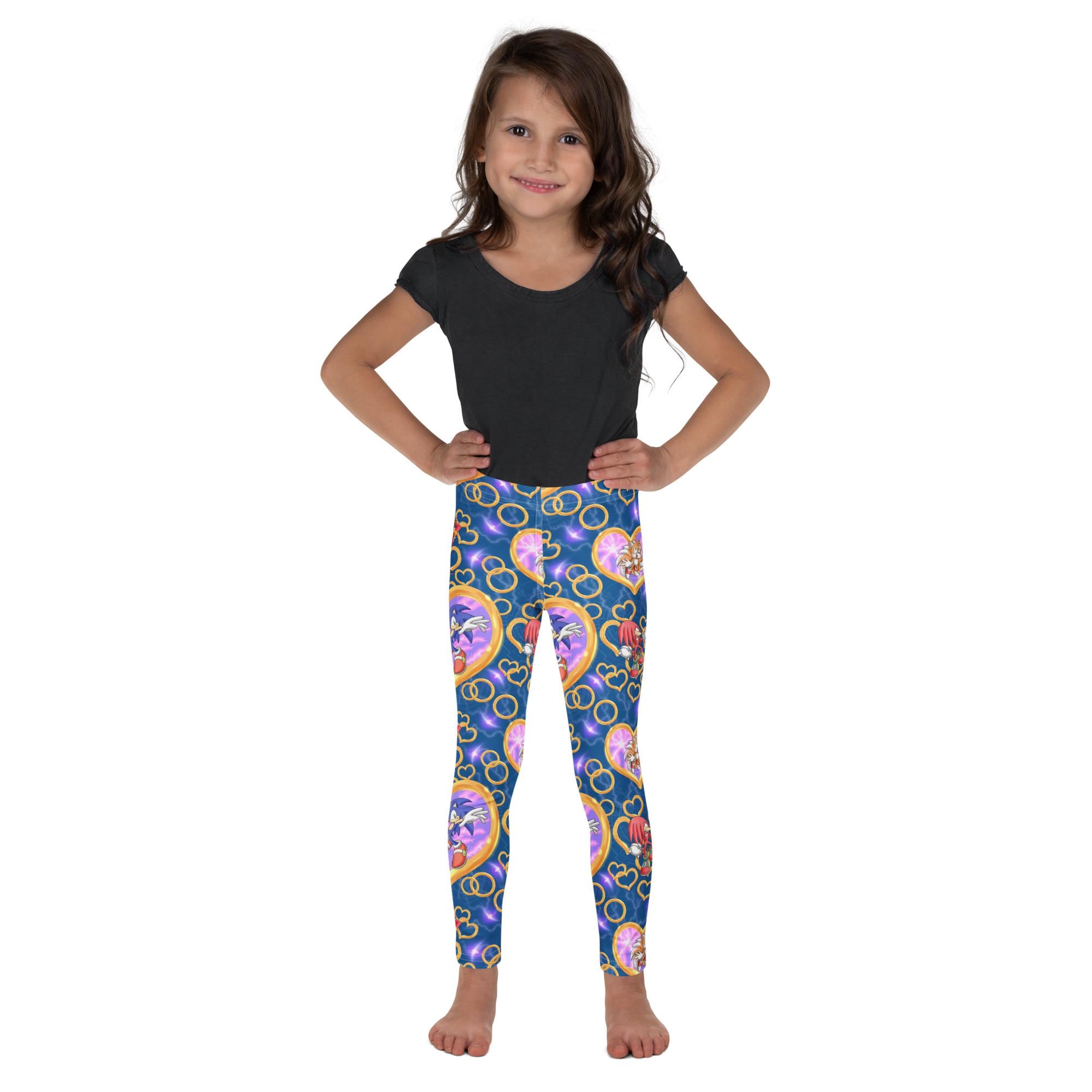 SONIC GIRL Kids Leggings – Pink Sonic & Friends Back to School Pants, Gamer Girl Activewear