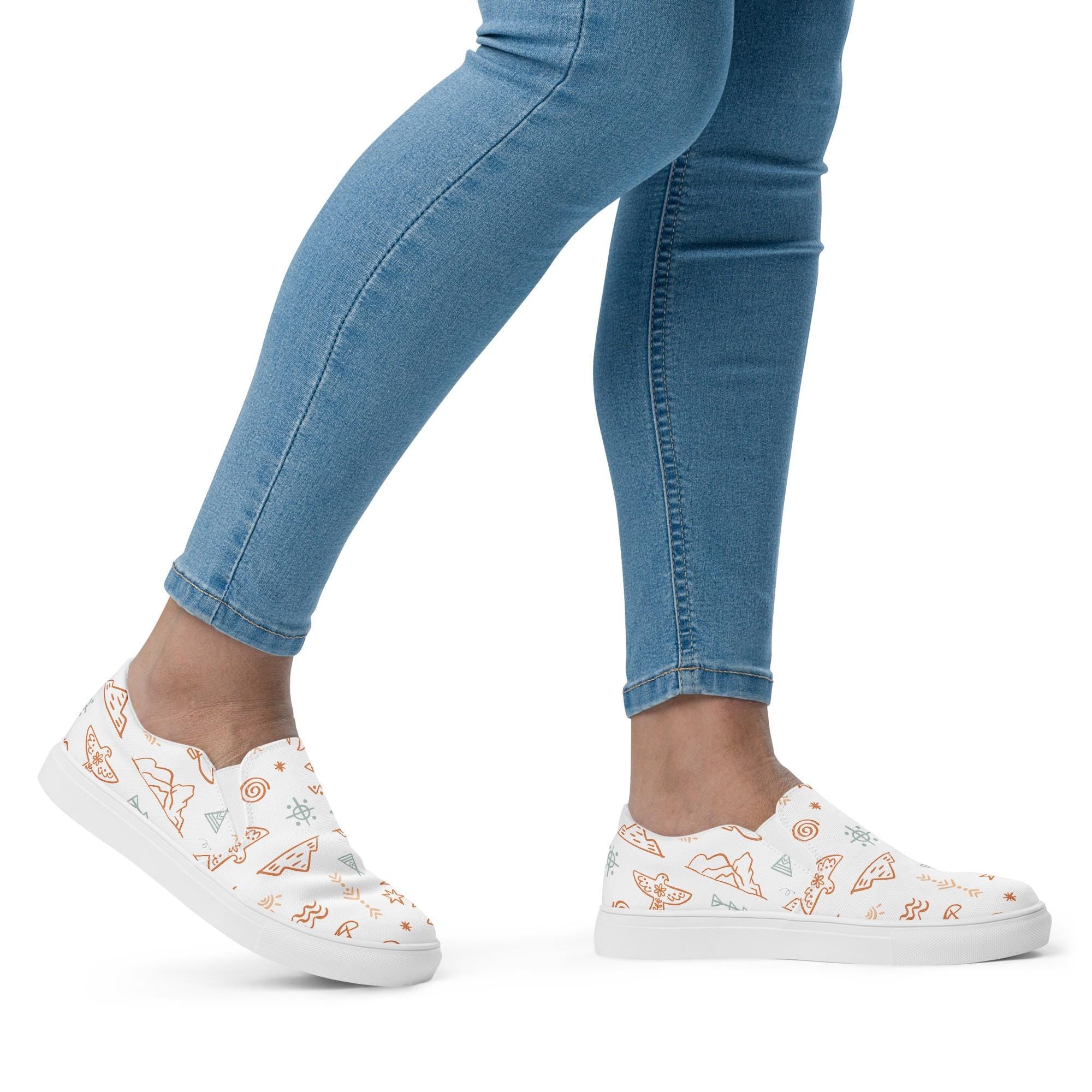 Western Print Women&#39;s Slip-On Shoes | Canvas Comfort Kicks