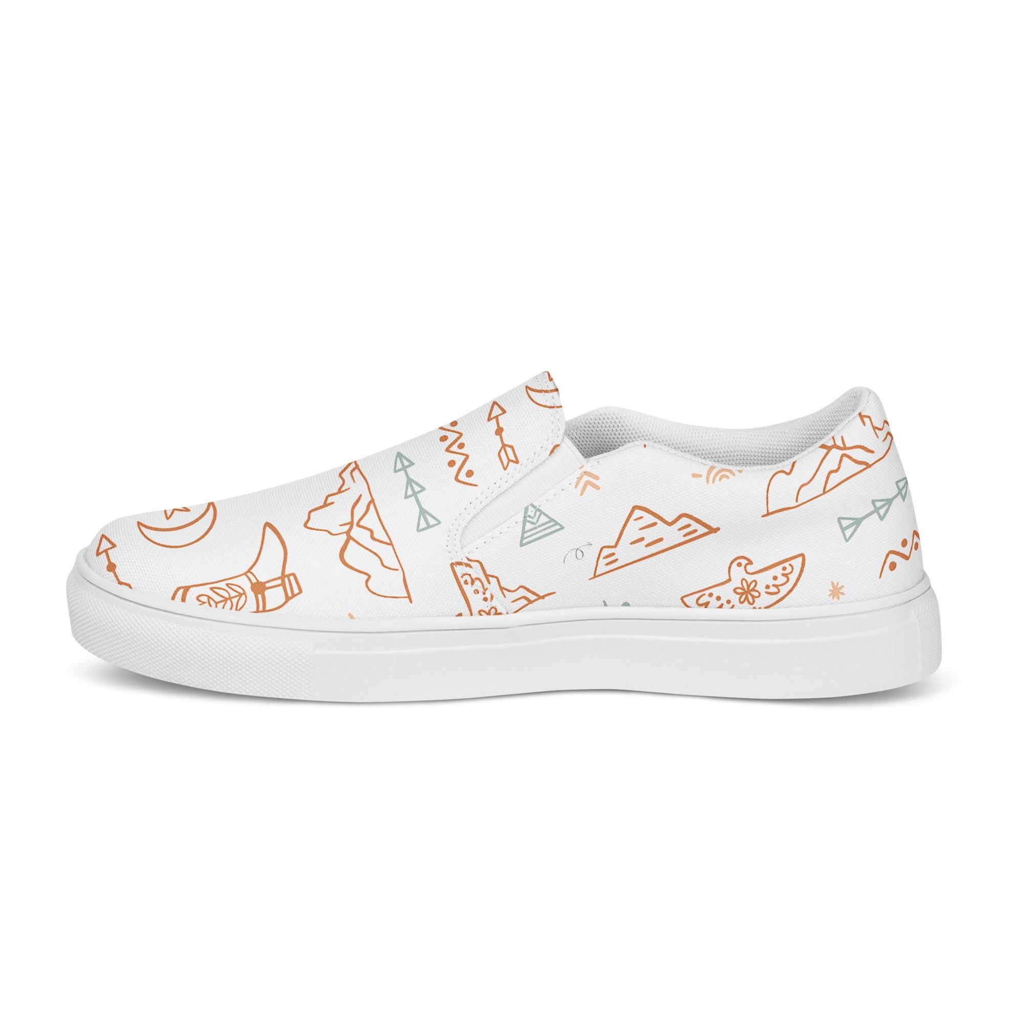 Western Print Women&#39;s Slip-On Shoes | Canvas Comfort Kicks