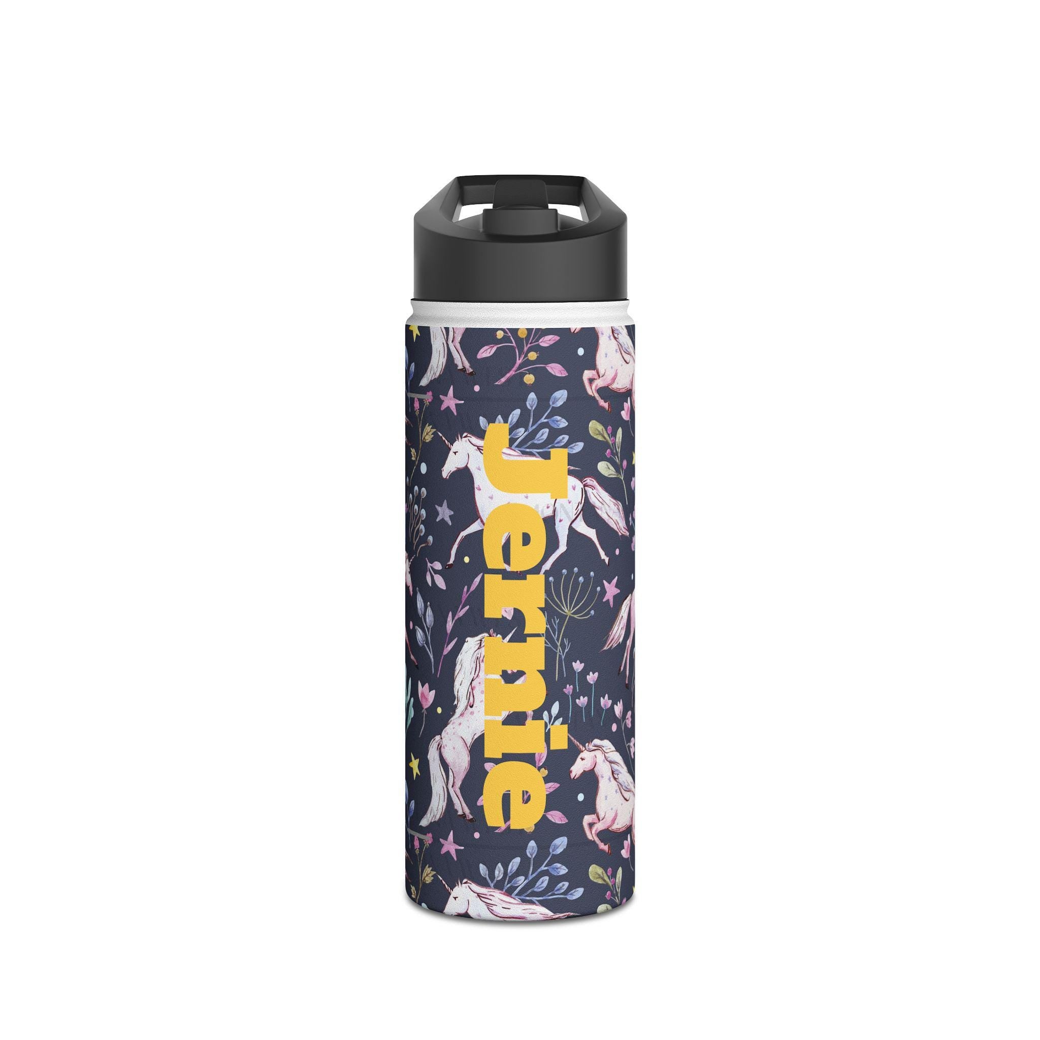 Custom Unicorn Stainless Steel Water Bottle, Personalized Kids Water Bottle