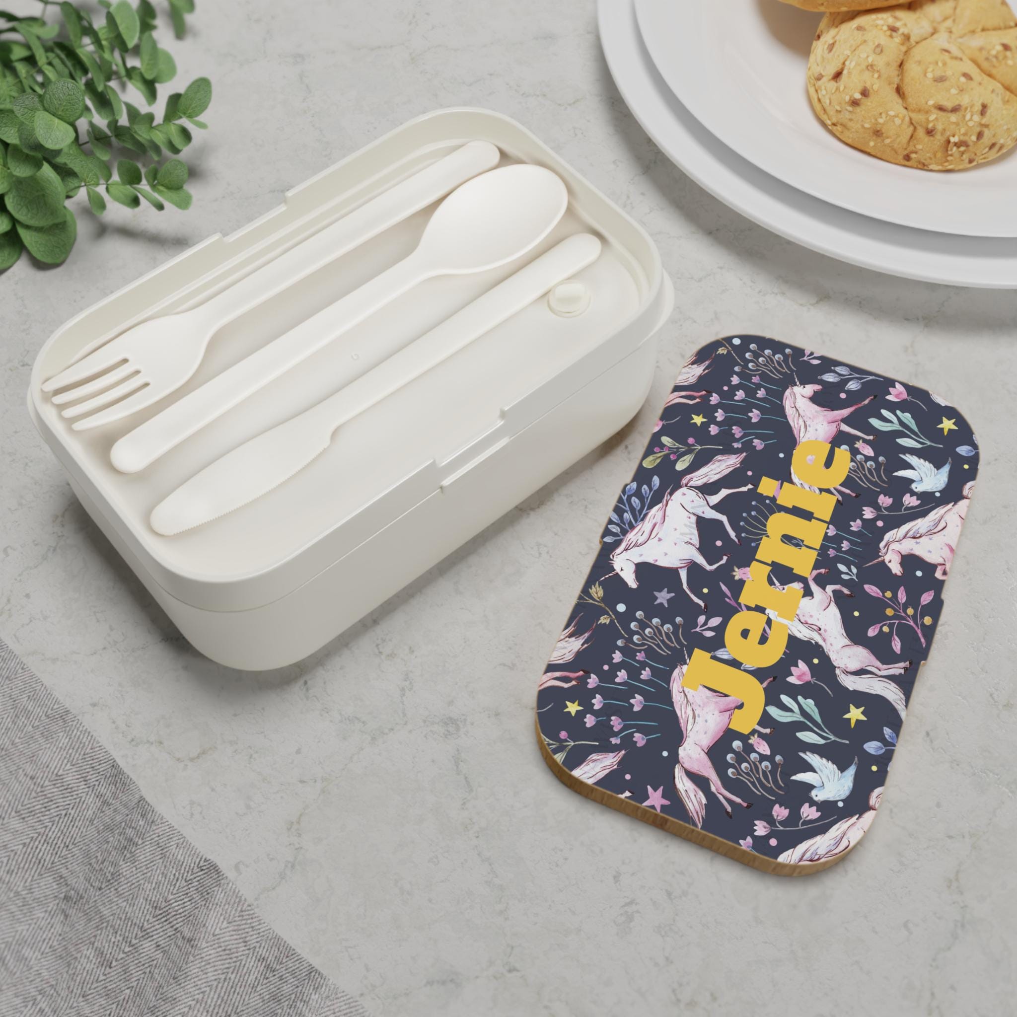 Personalized Unicorn Bento Lunch Box, Customizable Lunch Container
