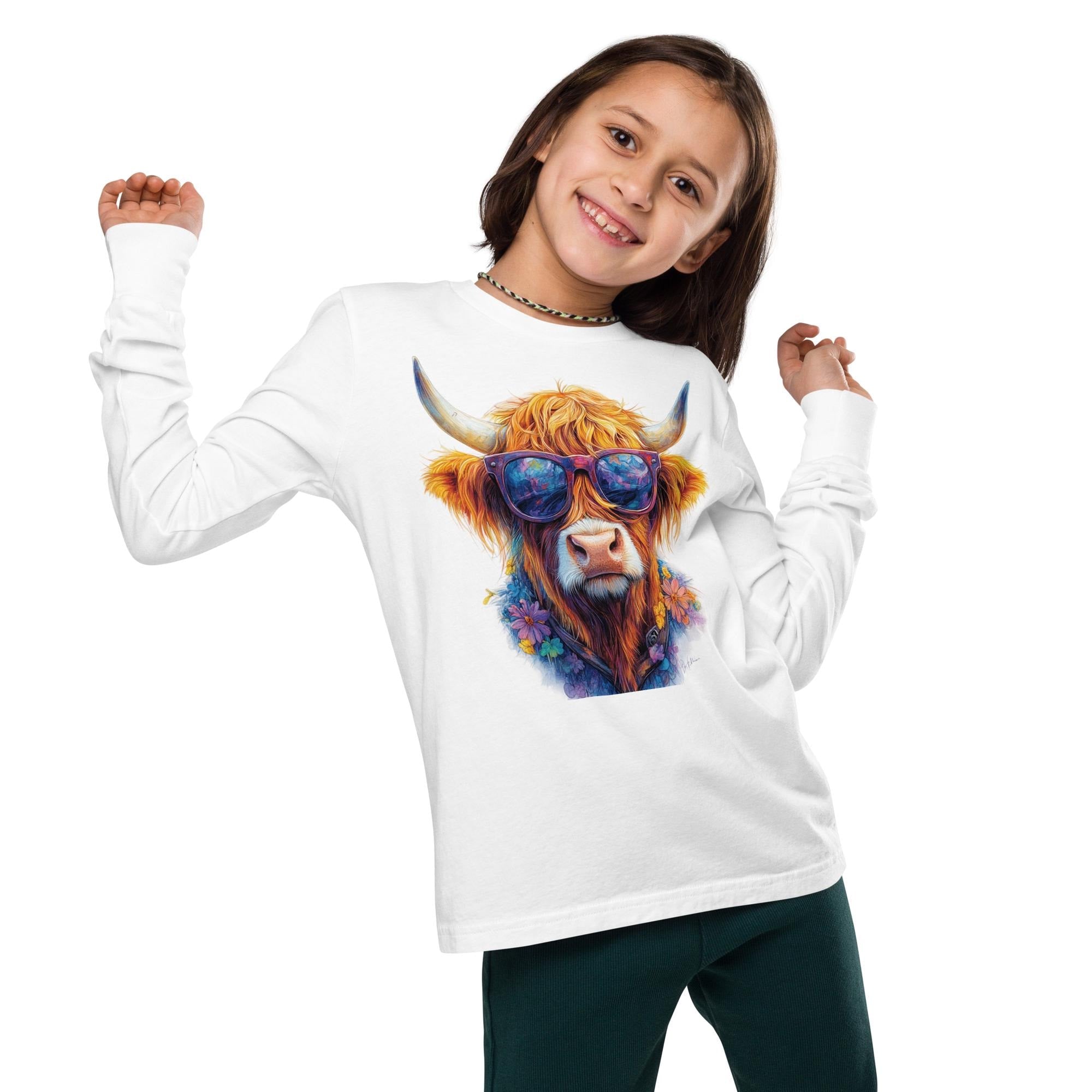 Highland Cow Long Sleeve Tee – Sass, Shades & Flower Power!

✓ Super soft & breathable Airlume cotton
✓ Classic crew neck & ribbed cuffs for a polished fit
✓ Durable, side-seamed construction
✓ Regular fit for all-day comfort
✓ Design that’s as bold and fun as she is!
