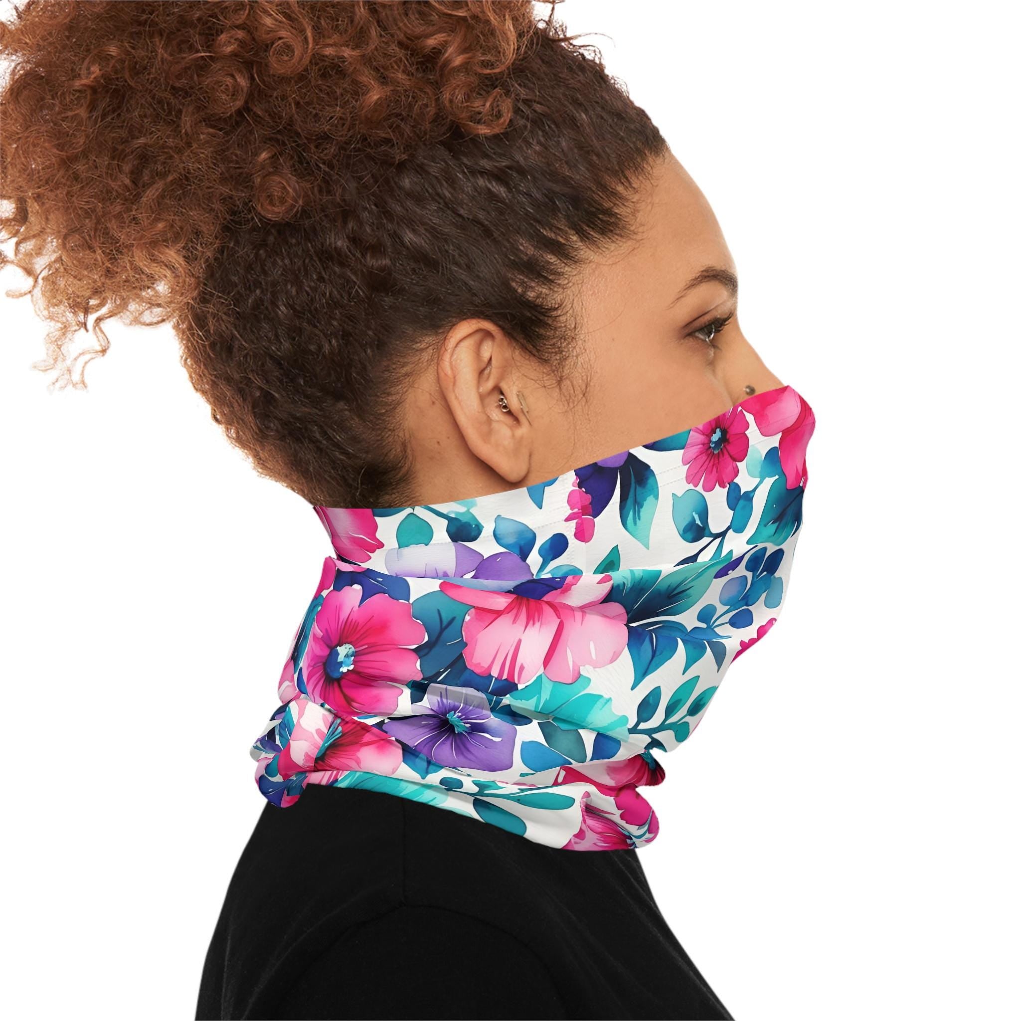 Floral Lightweight Neck Gaiter for Women, Breathable Face Covering, UV Protection Scarf, Outdoor Sports Mask, Stylish Headband Accessory