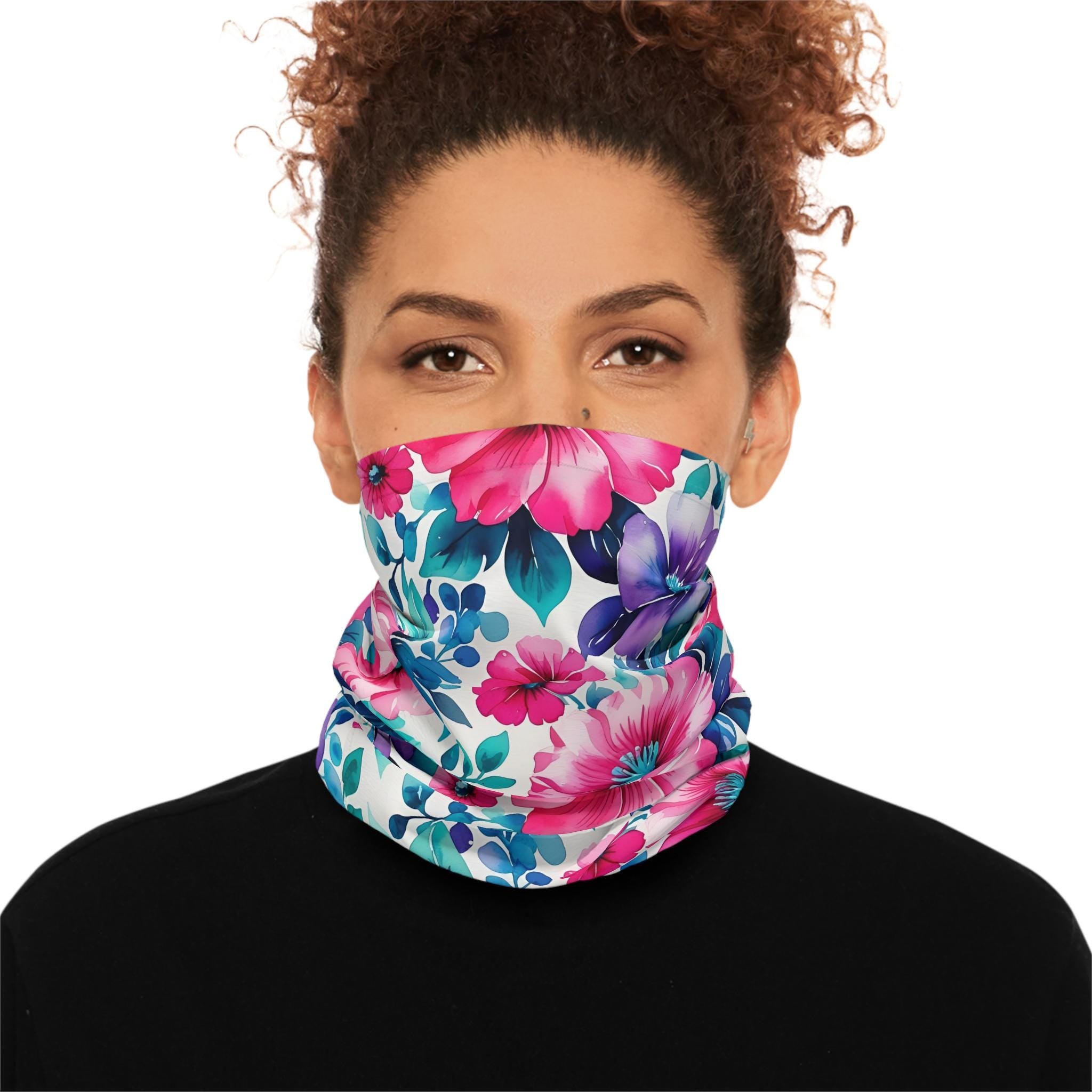 Floral Lightweight Neck Gaiter for Women, Breathable Face Covering, UV Protection Scarf, Outdoor Sports Mask, Stylish Headband Accessory