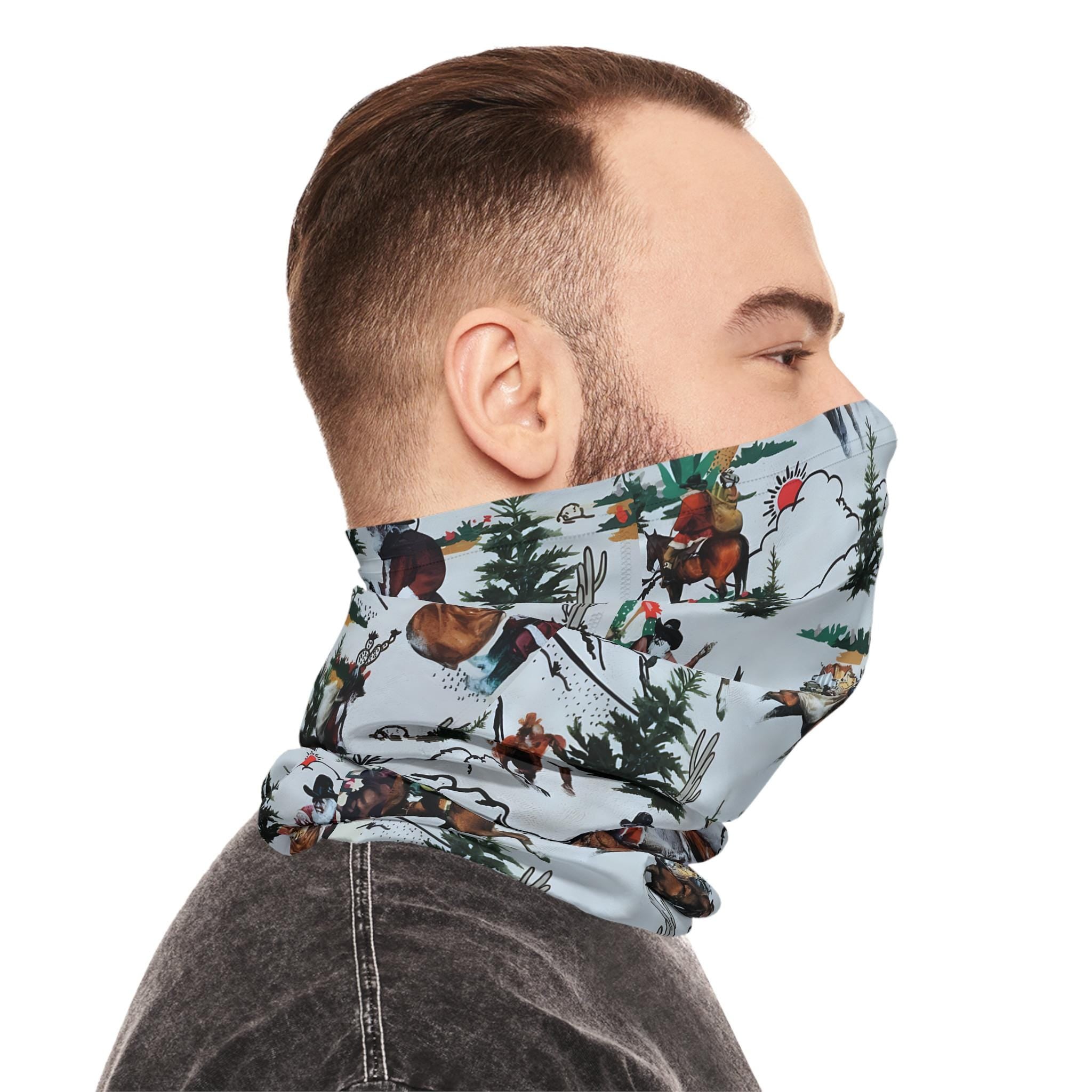 Cowboy Santa Christmas Neck Gaiter, Western Neckerchief for Men & Women, Cowboy Gear, Perfect Cowgirl Gift