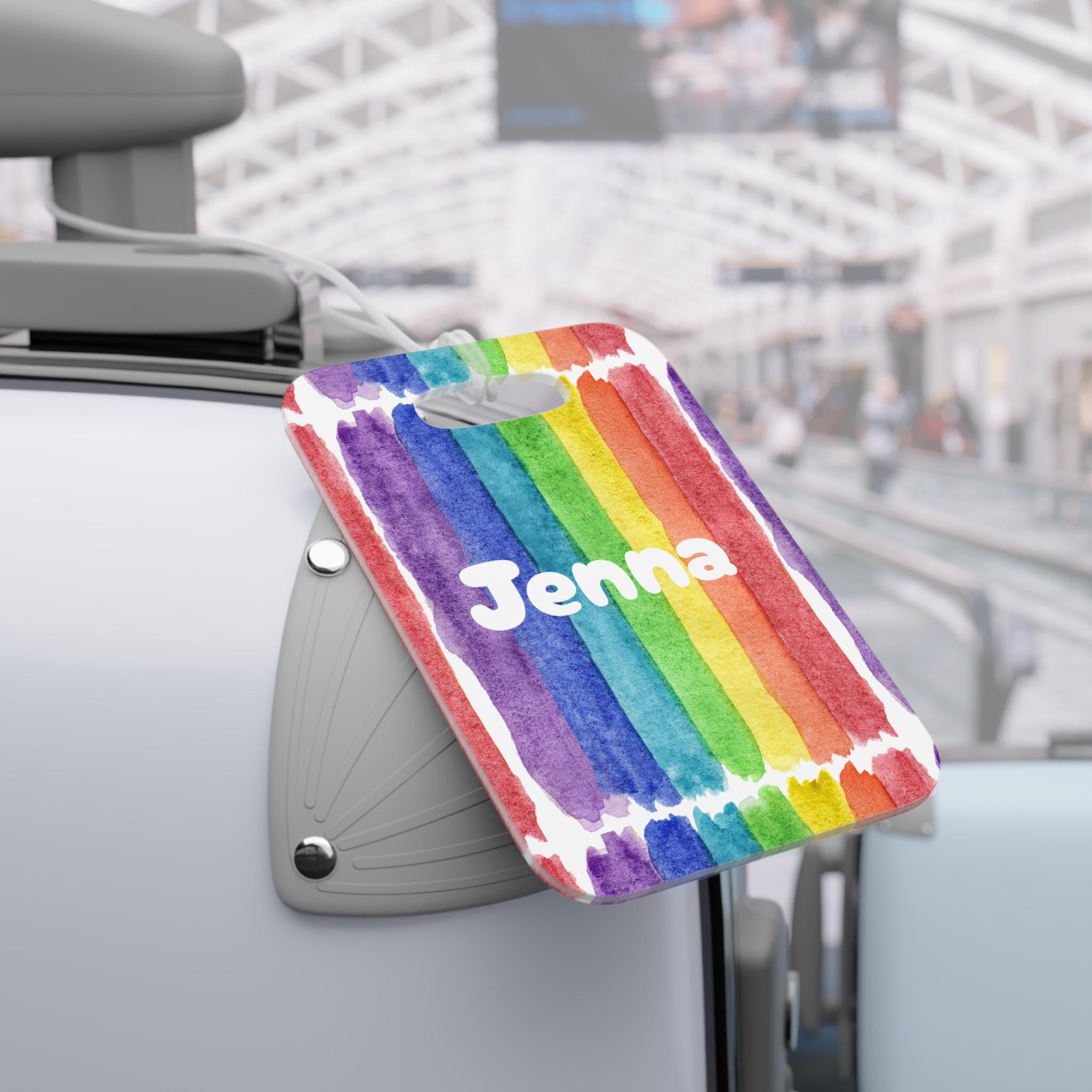 Personalized Rainbow Tie-Dye Bag Tags, Rainbow Back to School Tags, Personalized Travel Tags, Tie-Dye Backpack Tags,