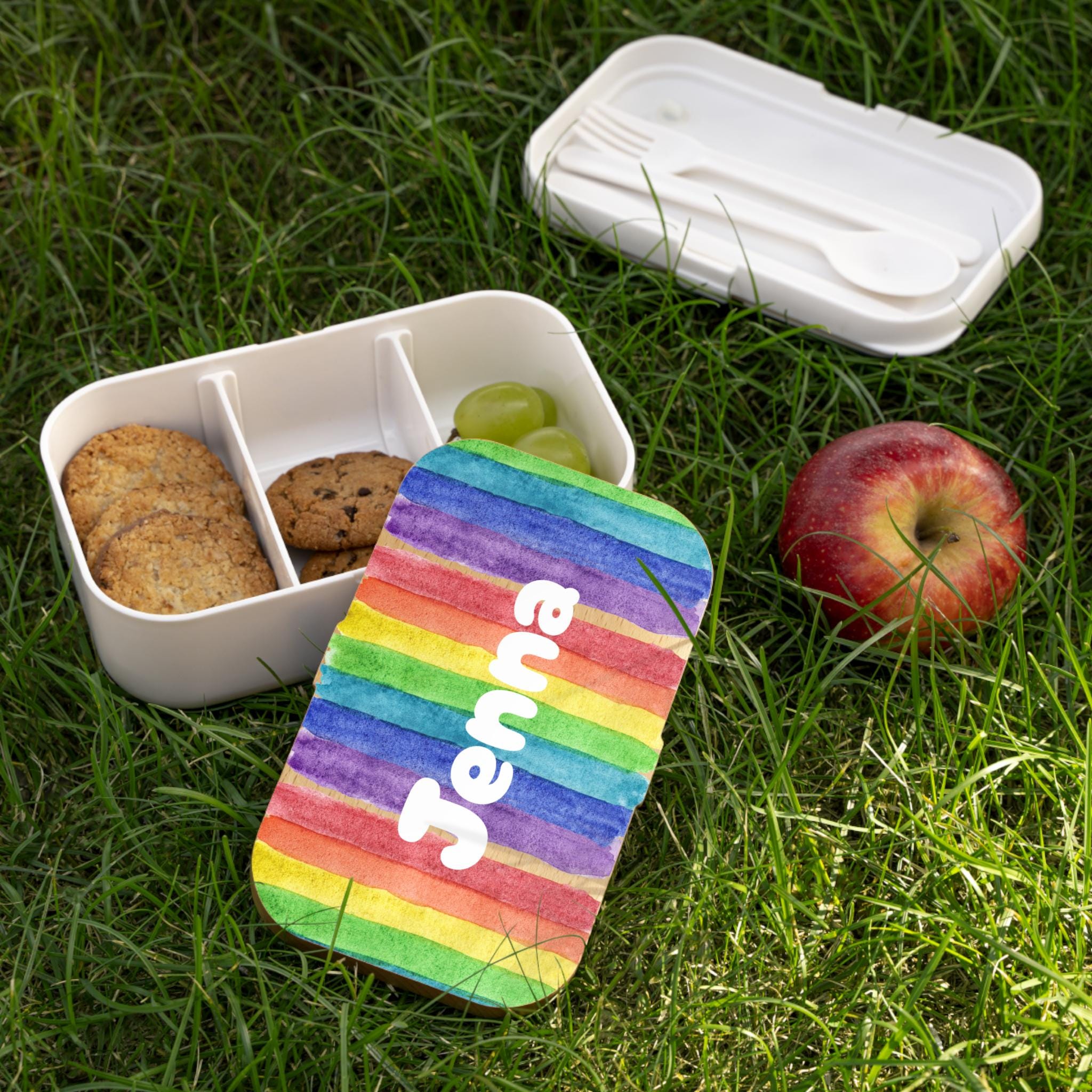 Personalized Rainbow Bento Box, Custom Kids Lunch Container, Back to School