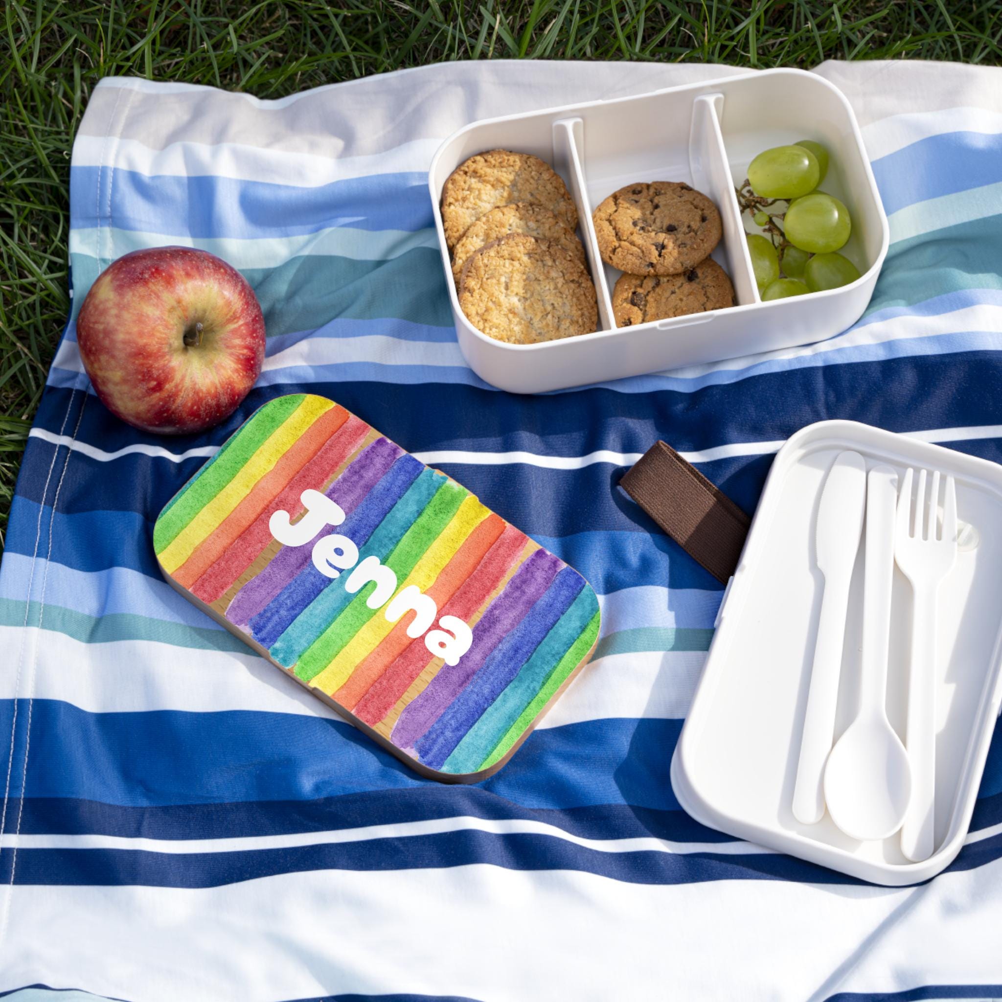 Personalized Rainbow Bento Box, Custom Kids Lunch Container, Back to School