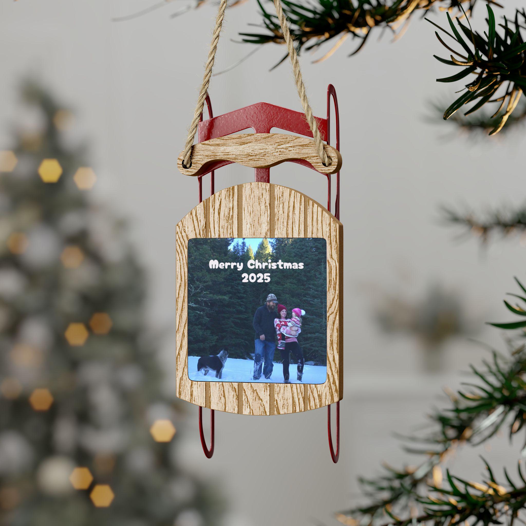 Rustic Sled Ornaments for Holiday Decor, Personalized Christmas Keepsake, Winter Wonderland Decorations, Unique Gifts