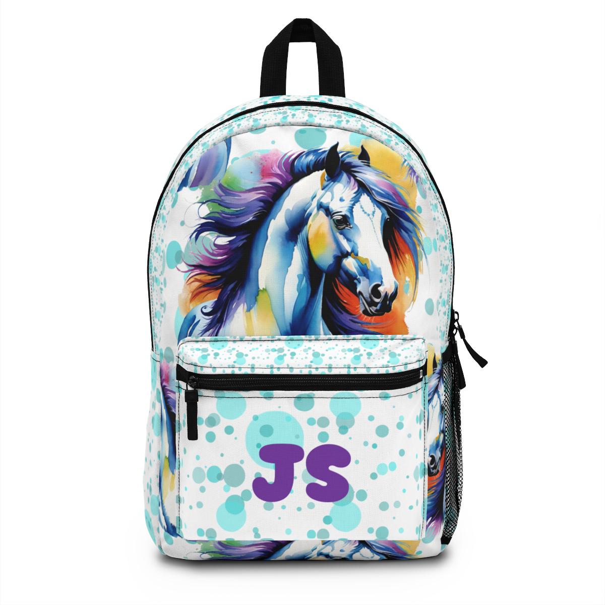 🐴✨ Saddle up for school in style with this Personalized Horse Backpack! Bursting with vibrant watercolor splashes and a bold horse graphic, this bag is perfect for your little equestrian or horse-loving kiddo. Add their name or initials to make it uniquely theirs! 🎒🌈

Perfect for school days, weekend adventures, or as a standout birthday gift 🎁 — this backpack is as functional as it is fabulous. Roomy enough for books, tablets, snacks, and all their treasures!