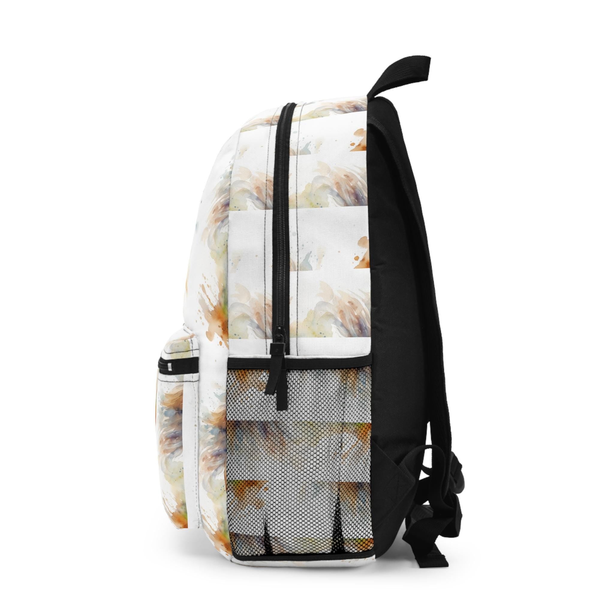 Custom Horse Backpack with Initials | Personalized Watercolor Book Bag for School, Travel & Adventure