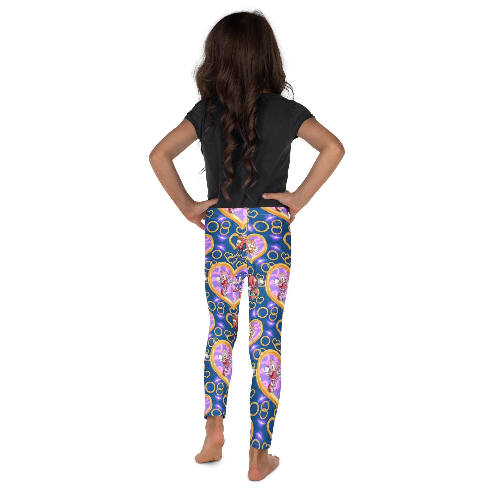 SONIC GIRL Kids Leggings – Pink Sonic & Friends Back to School Pants, Gamer Girl Activewear -Razels