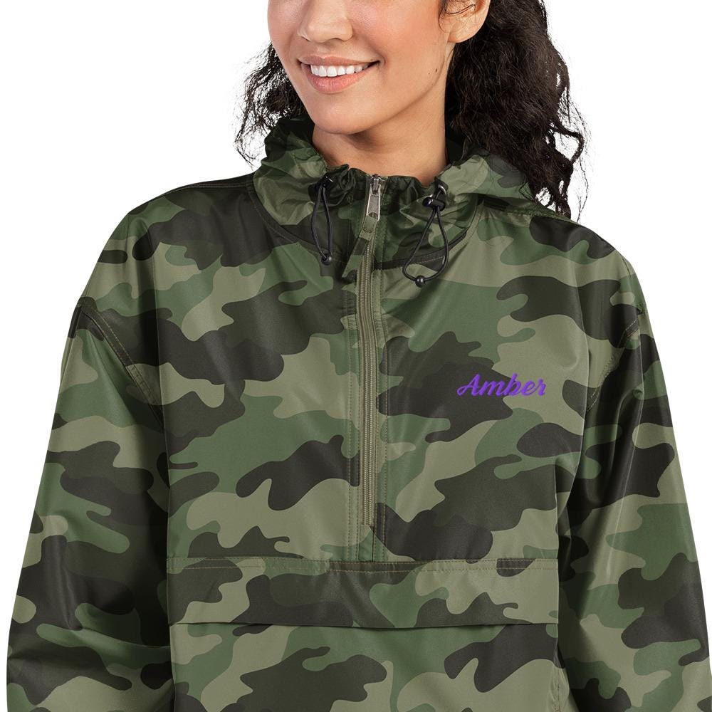 Custom Embroidered Champion Packable Jacket – Rain & Wind Pullover with Name or Logo | Team, Work, Business Outerwear