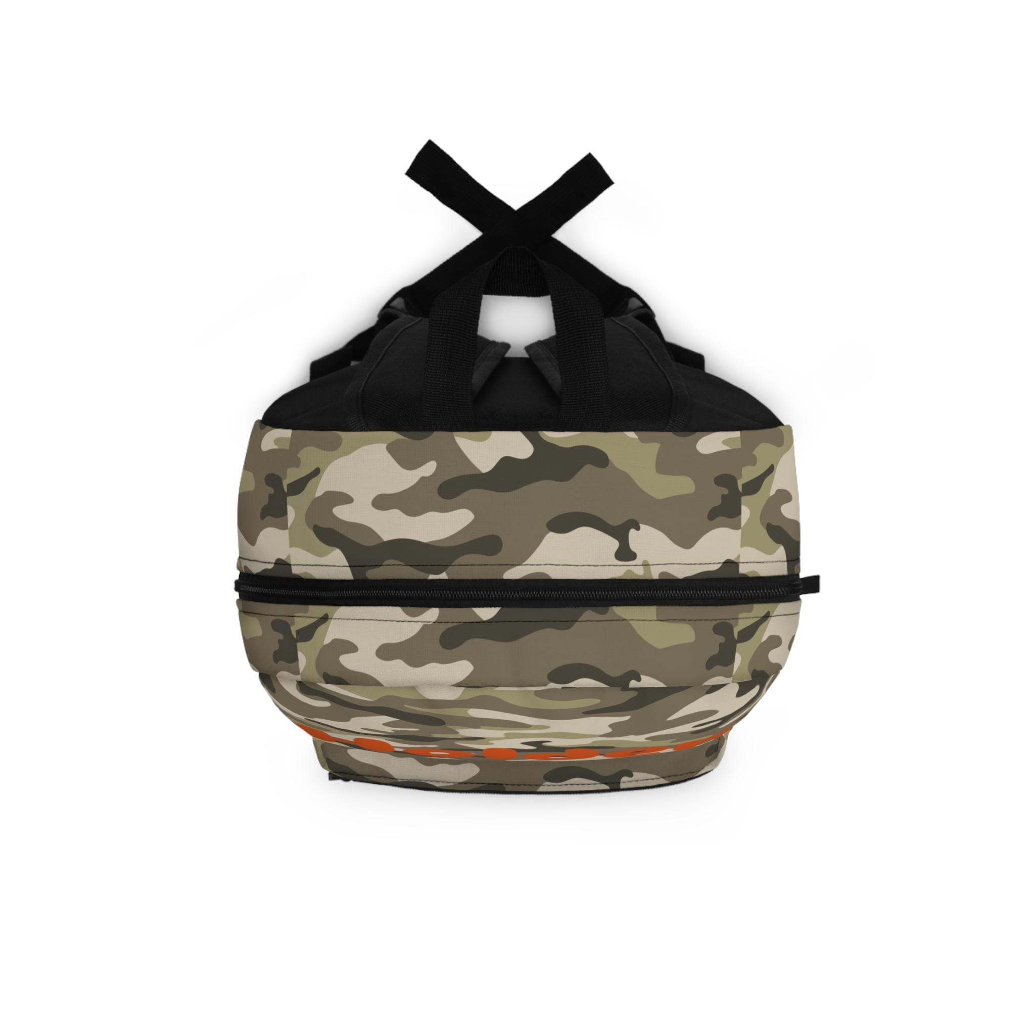 Personalized Camo Backpack, Custom Name Backpack in Hunter Orange | Custom Kids Back to School Bag & Outdoor Travel Gear