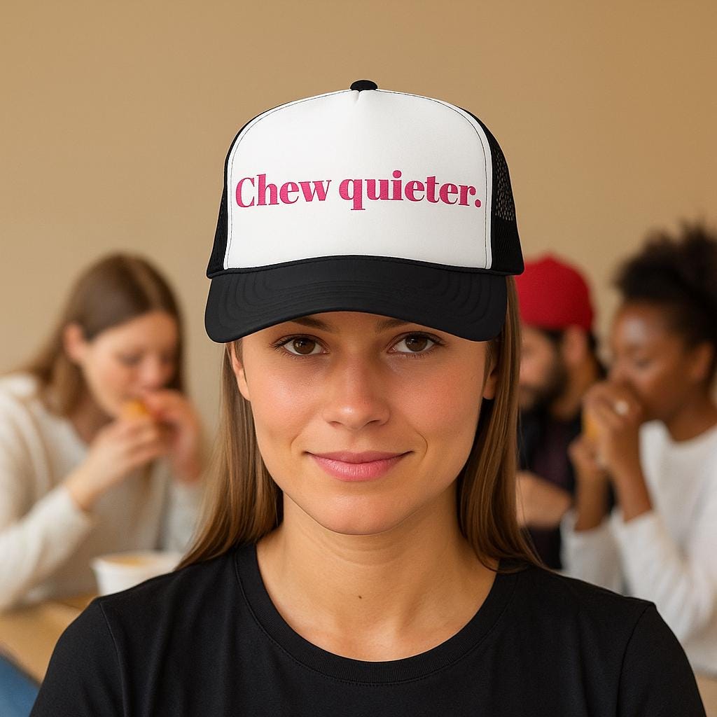 CHEW Quieter Foam Trucker Hat | Funny Embroidered Cap | Custom Humor Hat