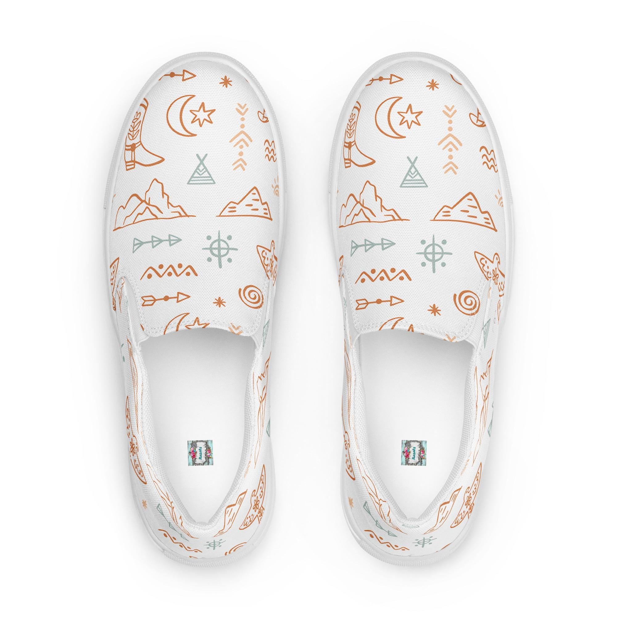 Western Print Women&#39;s Slip-On Shoes | Canvas Comfort Kicks