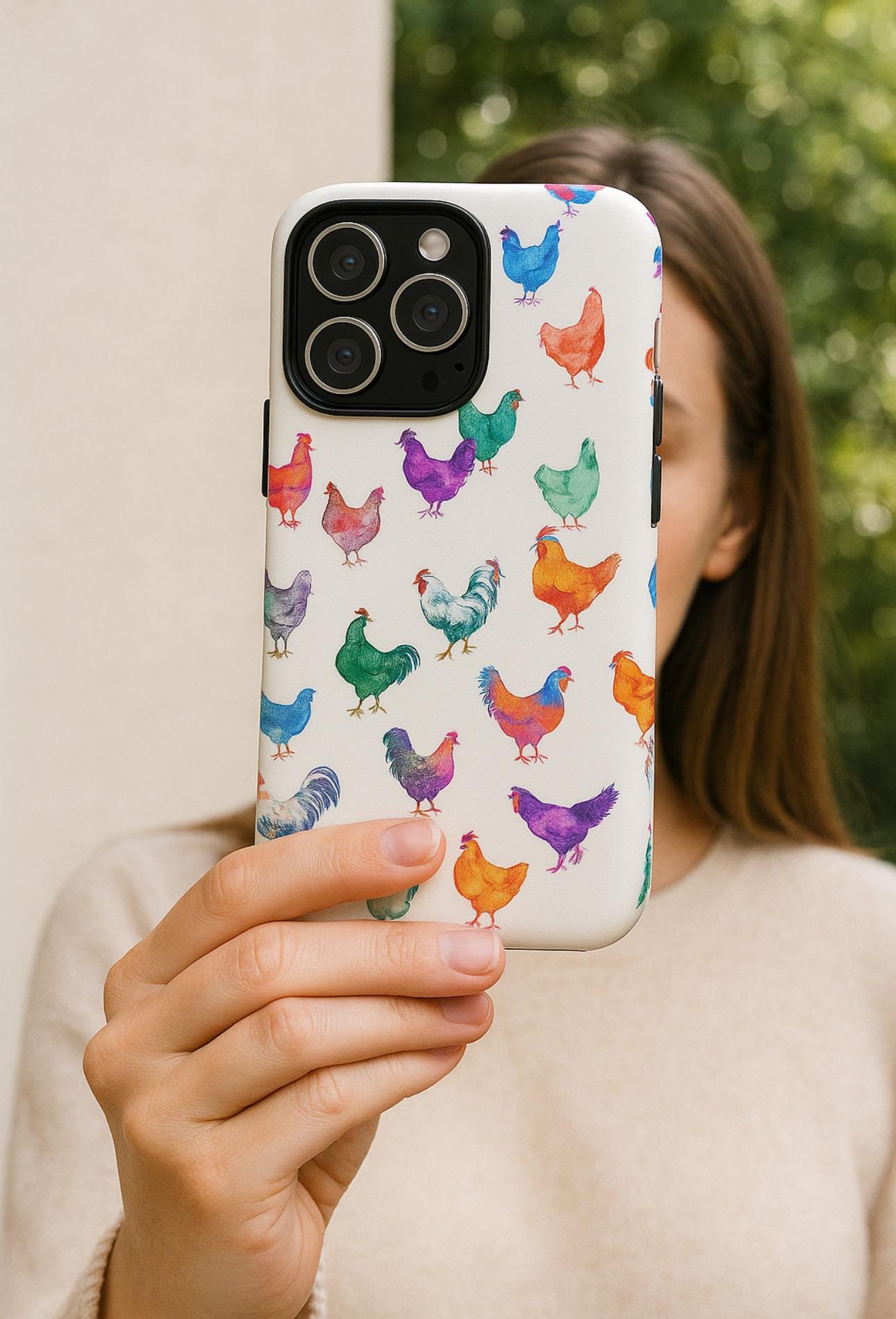 Cute Chicken iphone Case, Neon Chicken Phone Case -Razels