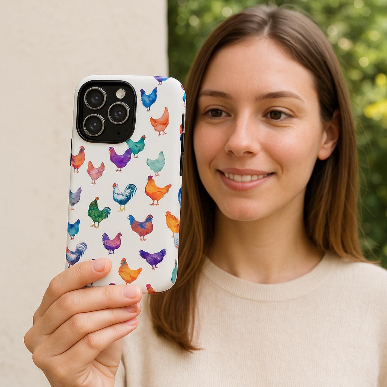 Cute Chicken iphone Case, Neon Chicken Phone Case -Razels