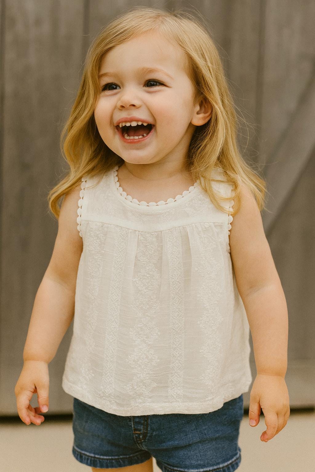 Embroidered Tank Top for Girls, Light Cotton Boho Summer Layering Shirt
