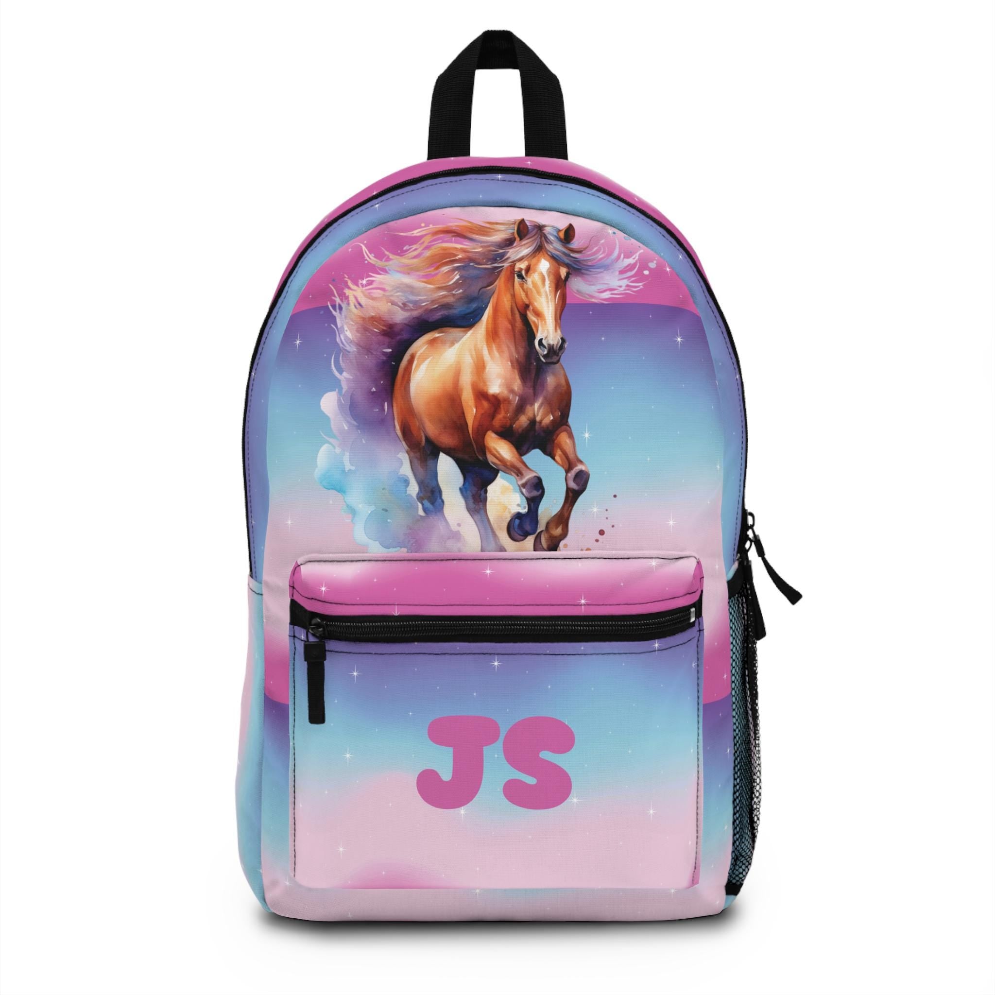Dreamy Horse Backpack for Kids | Personalized Rainbow Star School Bag | Colorful Horse Backpack for Girls