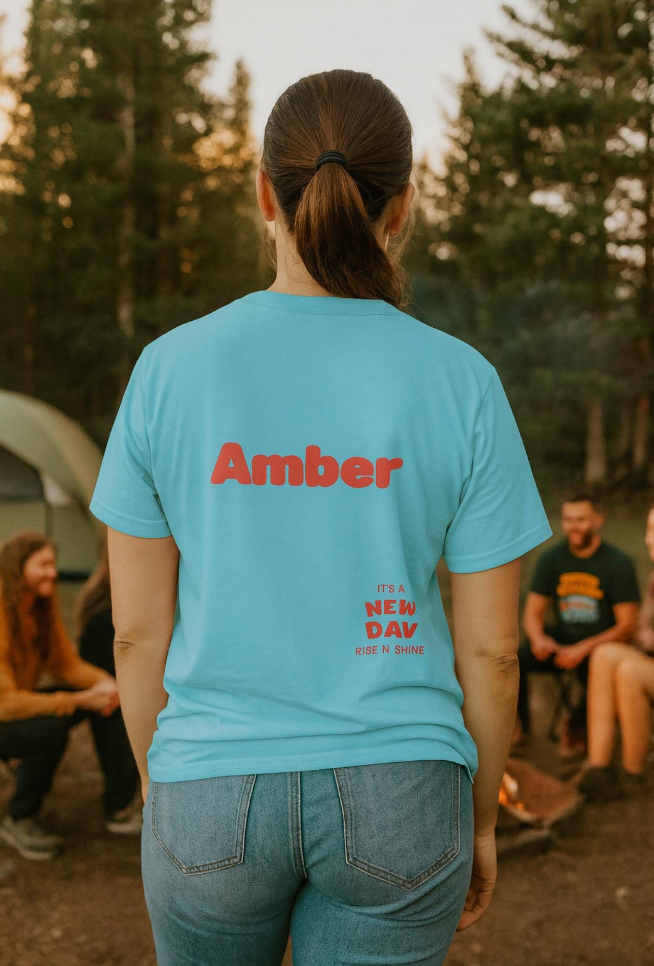 Personalized Happy Camper T-Shirt, Custom Name Camping Shirt, RV Vacation Tee, Road Trip Shirt, Matching Family Reunion Shirt, Glamping -Razels
