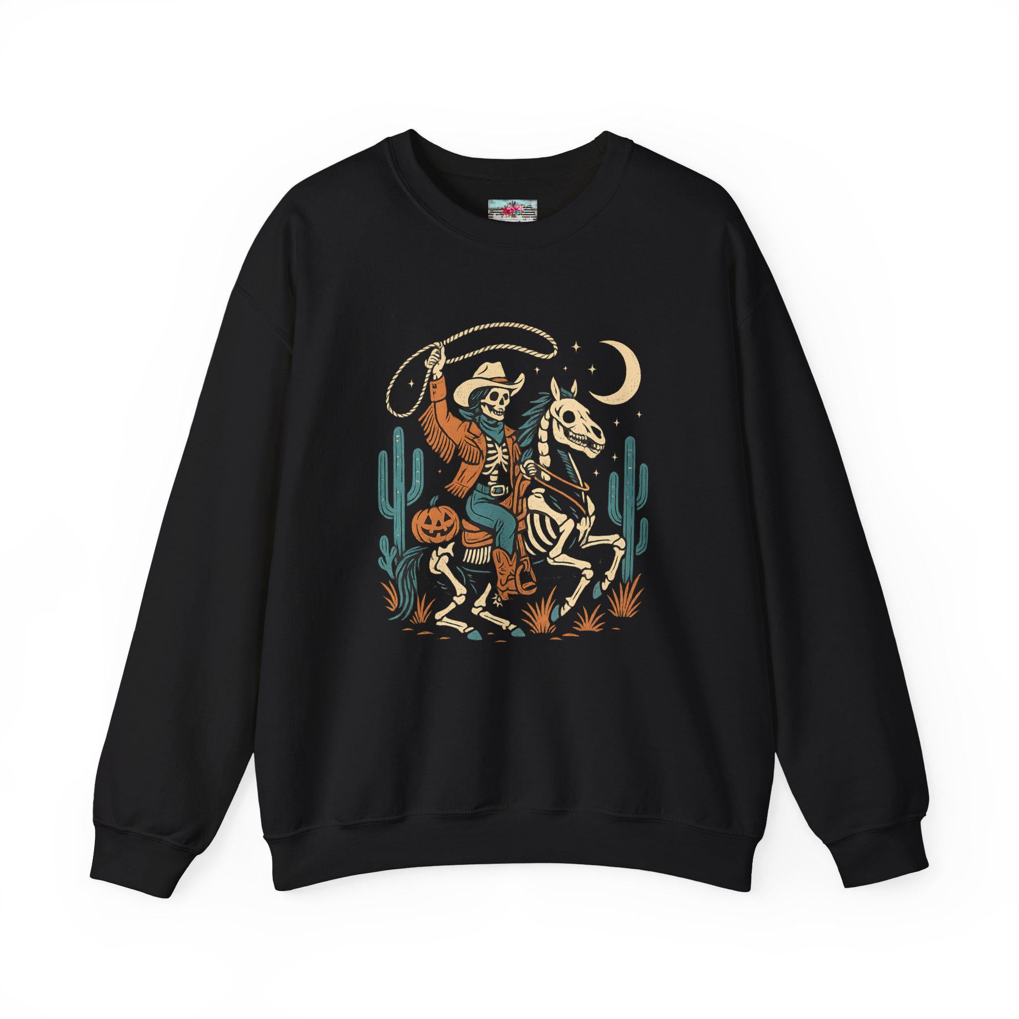 Spooky Cowgirl Skeleton Sweatshirt, Western Halloween Crewneck