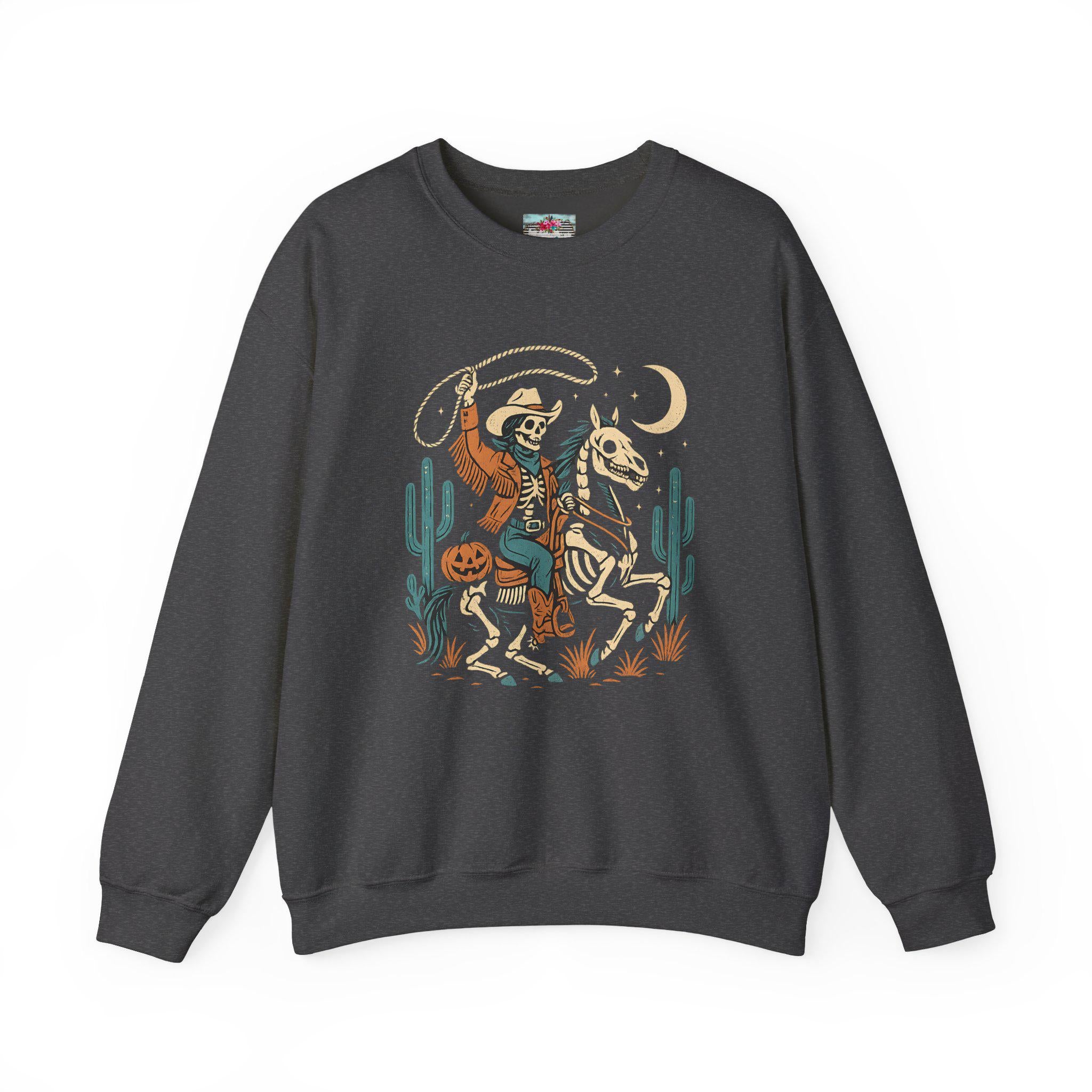 Spooky Cowgirl Skeleton Sweatshirt, Western Halloween Crewneck