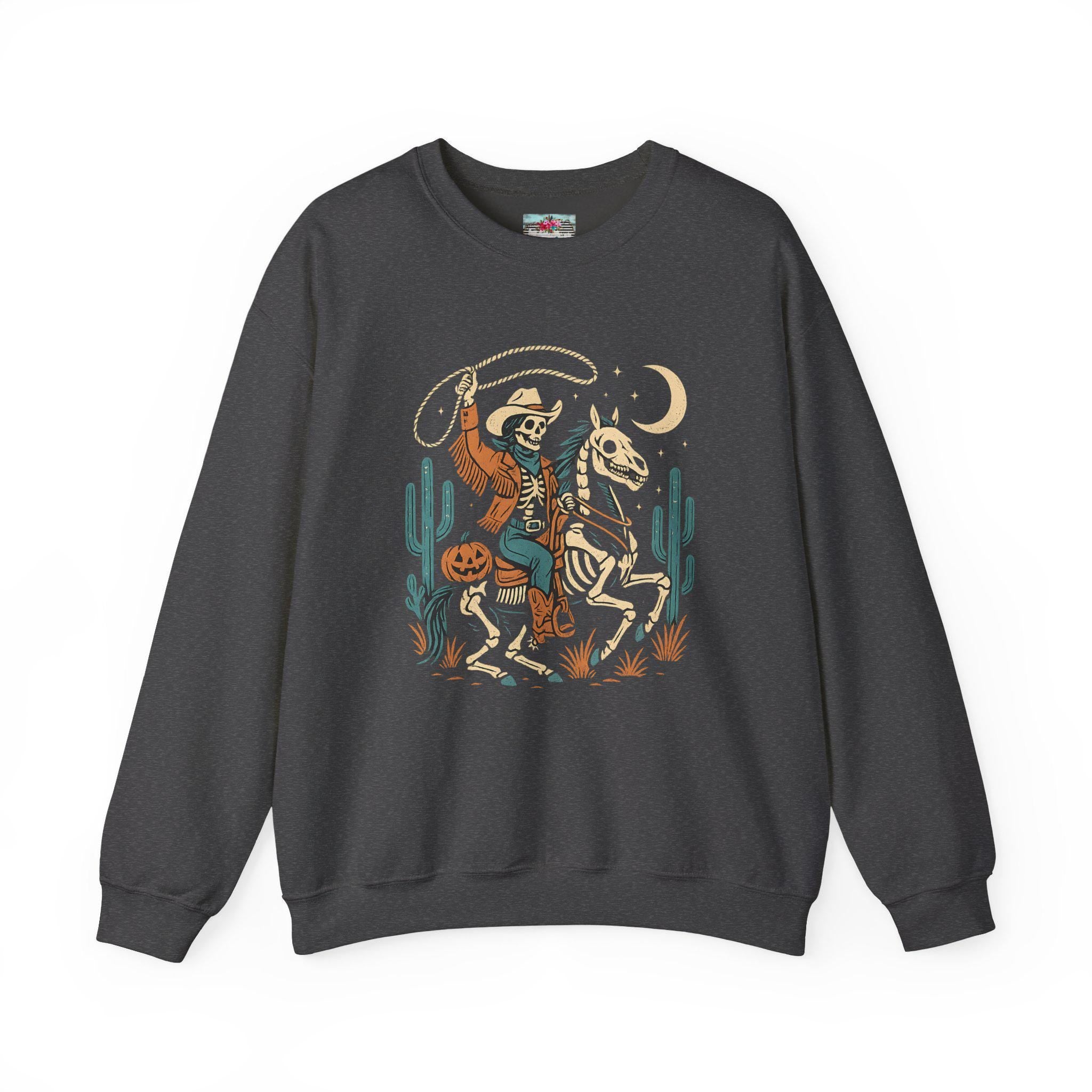 Spooky Cowgirl Skeleton Sweatshirt, Western Halloween Crewneck