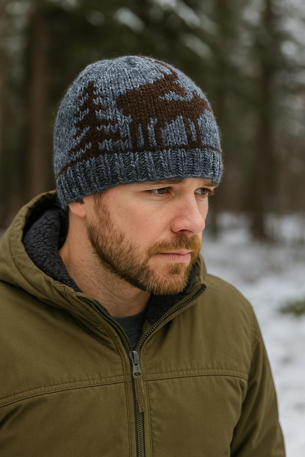 Funny Hunter Gift | Humping Deer Hat – Naughty Outdoorsman Beanie for Dad, Brother, or Friend
✓ Unique design – playful humping deer motif with rustic tree background
✓ Hand-knit warmth – crafted from a wool + cotton blend for durability &amp; coziness
✓ One-of-a-kind gift – great for hunters, campers, outdoorsmen, or anyone with a sense of humor
✓ Ready to Ship – no waiting, ships fast so you’re ready for gifting season