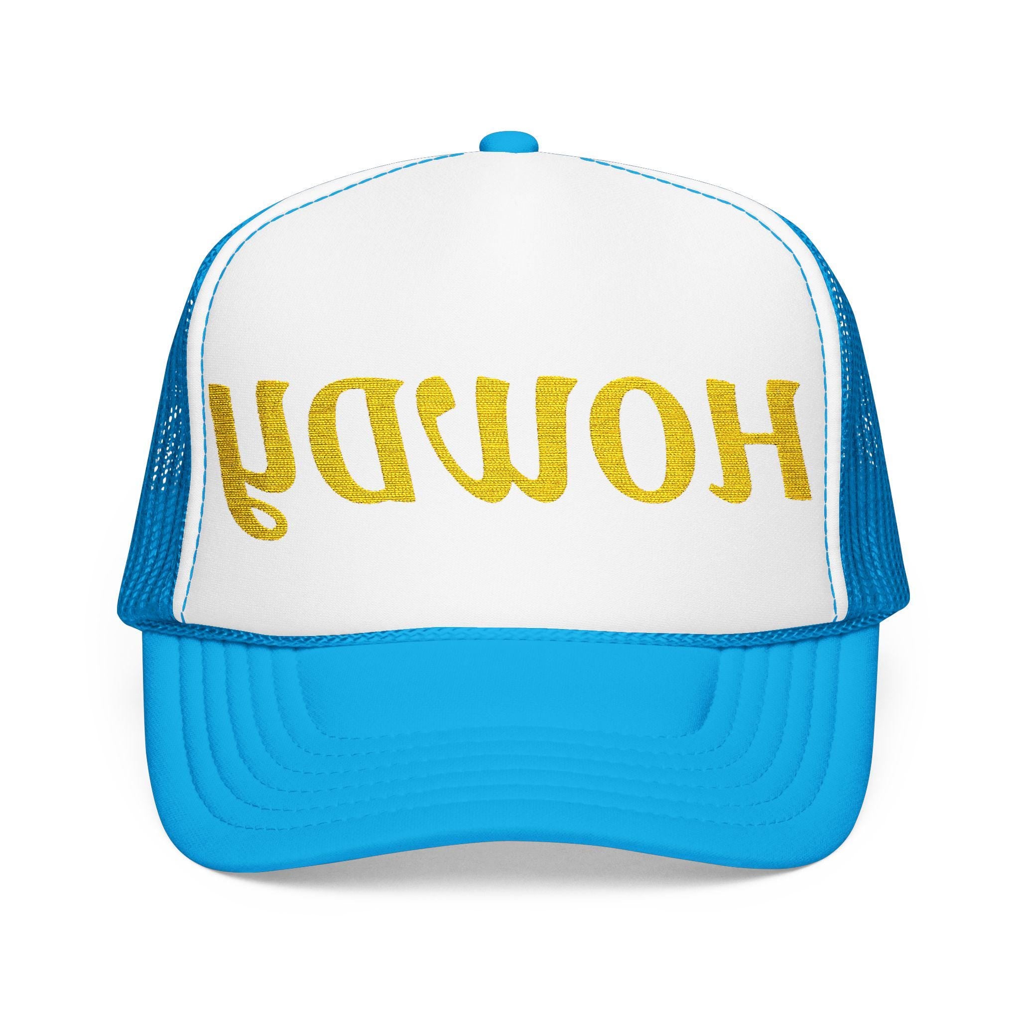 Backwards HOWDY Trucker Hat – Mirror-Readable Western Foam Cap, Fun Cowgirl Vibe
‼️Colored Sweatband - if you know, you know! 
✓ Embroidered “YDWOH” (Howdy, but backwards!)
✓ Mirror-ready message that’s sure to turn heads
✓ Structured foam front & mesh back = comfort + flair
✓ Adjustable snapback closure
✓ Choose from 7 hat colors & 15 embroidery thread options
✓ The perfect cowgirl gift for birthdays, concerts, rodeos, or bachelorettes