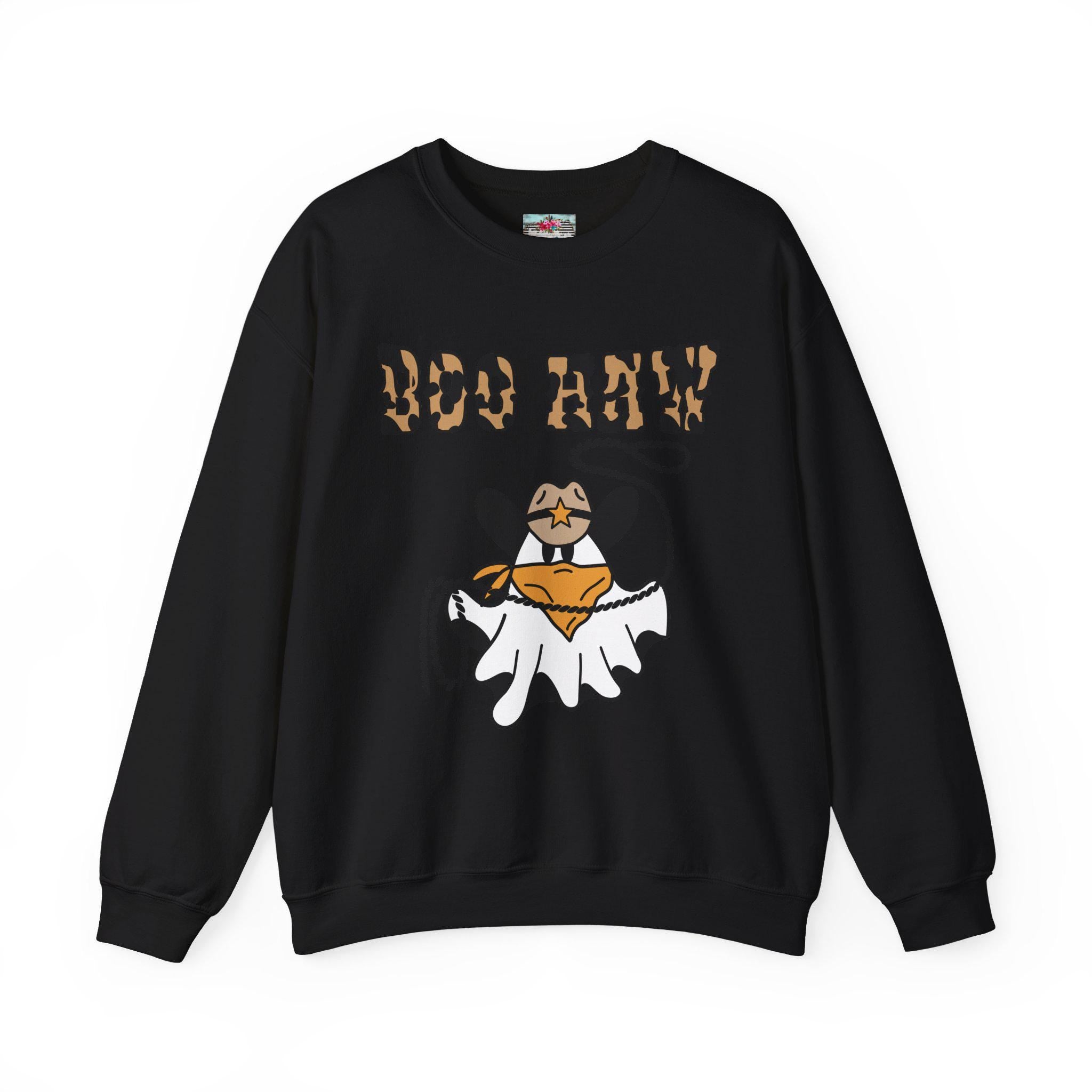 Spooky Cowgirl Ghost Sweatshirt: Western Boo Haw Halloween Fleece Crewneck -Razels