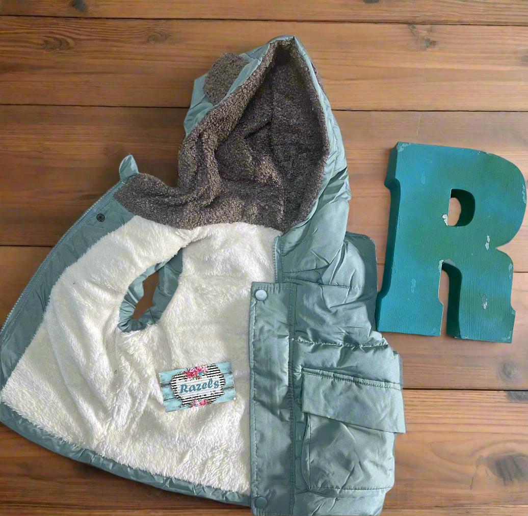 Toddler Puffer Vest, Animal Ear Vest -Razels