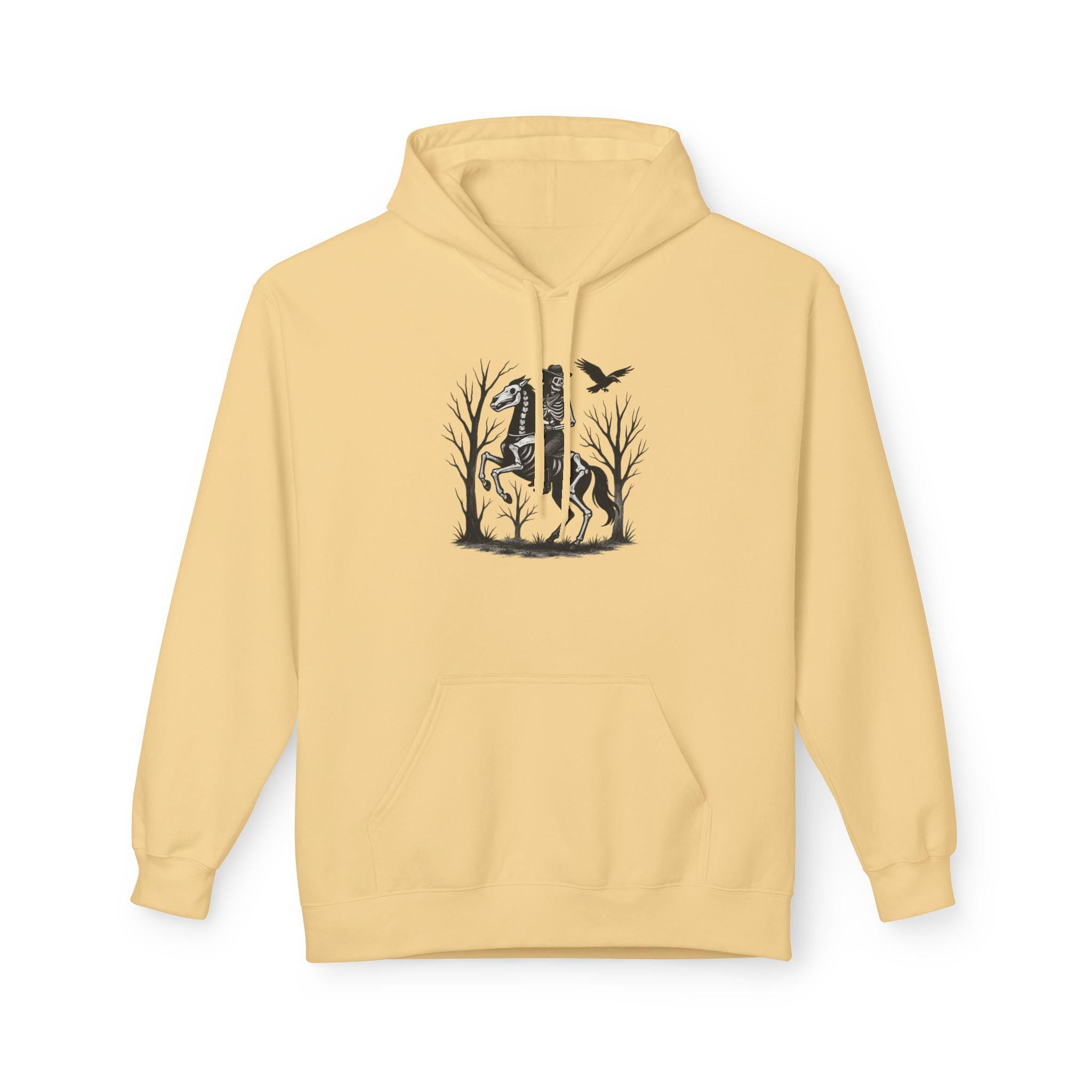 Skeleton Cowgirl Western Halloween Sweatshirt | Cozy Unisex Fall Hoodie | Spooky Horse Hoodie -Razels