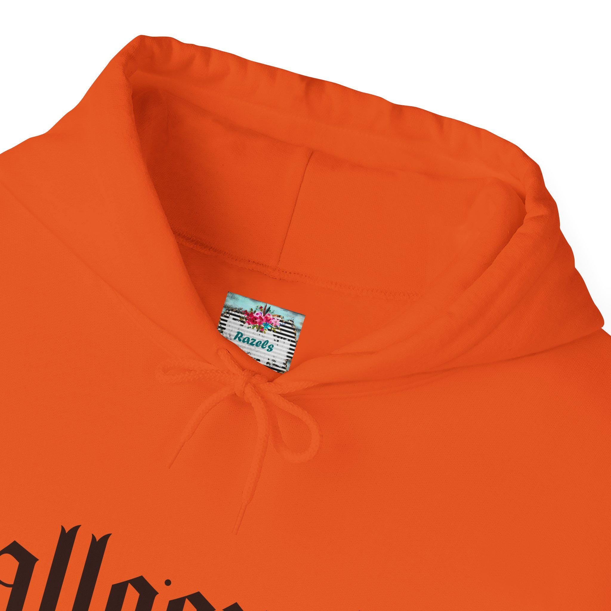 Halloqueen Halloween Hoodie, Orange Gothic Sweatshirt, Cozy Unisex Hoodie for Fall -Razels