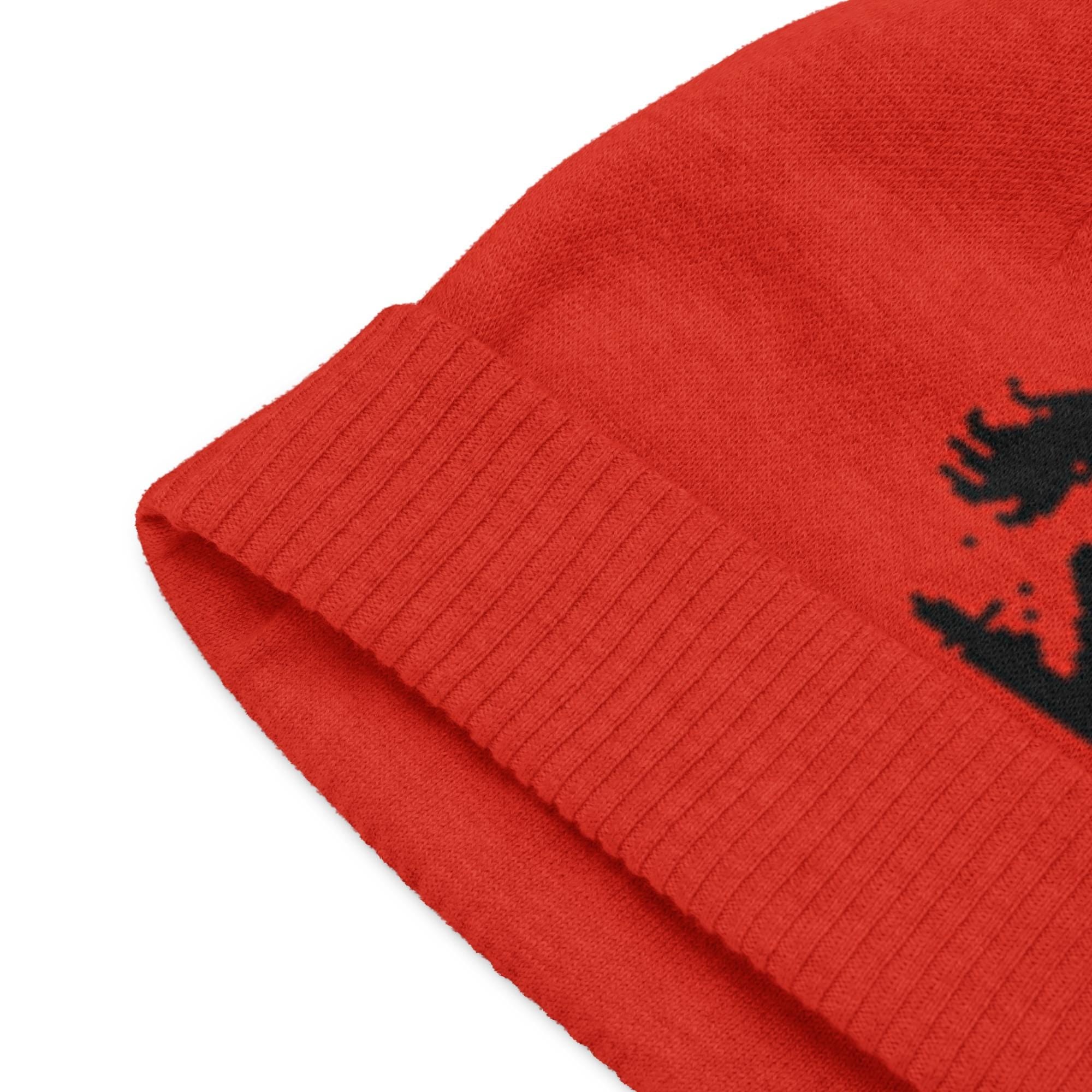 Cowboy Knit Beanie – Western Rope Rider Hat | Red Soft Knit | Razels Exclusive -Razels
