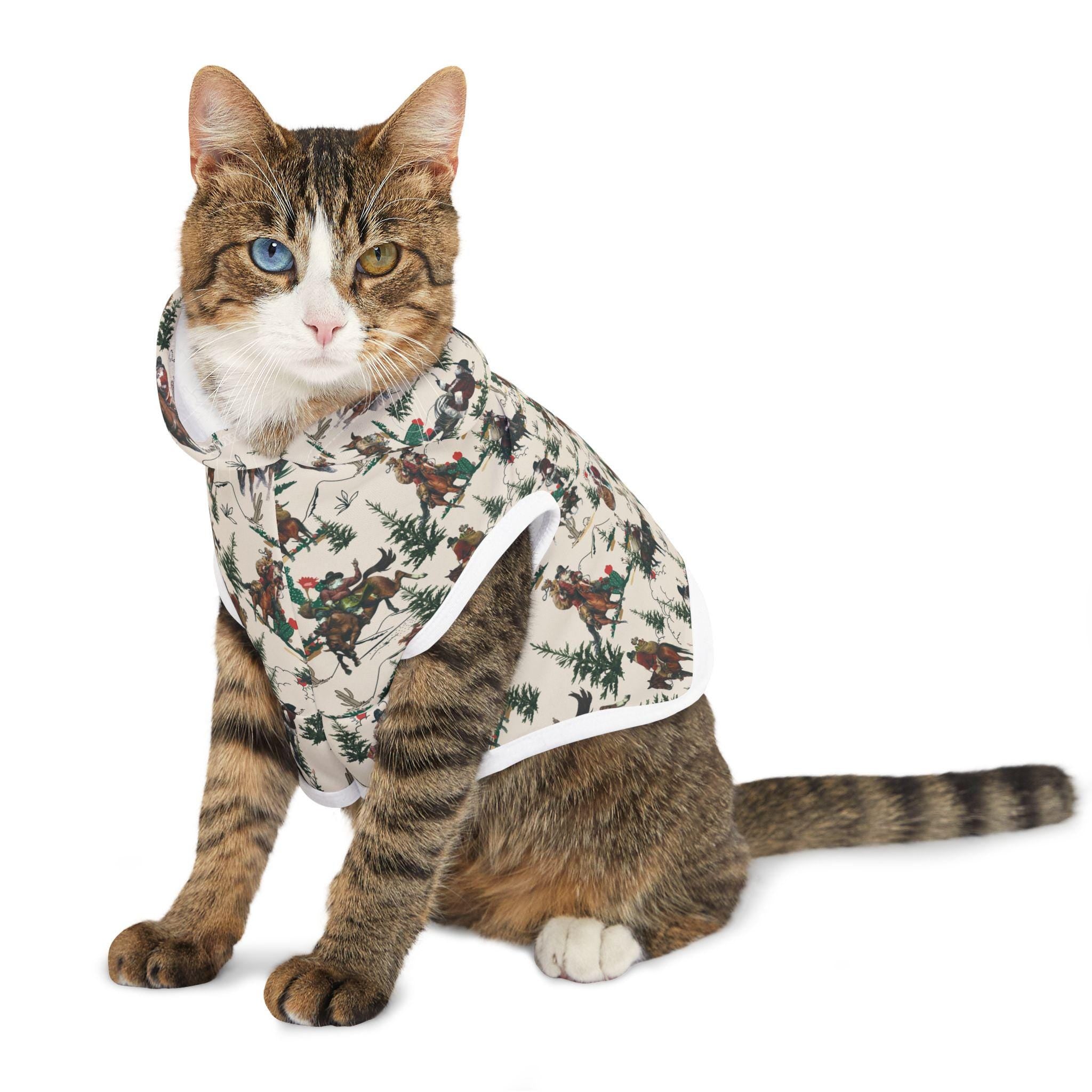 Cowboy Santa Pet Hoodie, Matching Family Christmas Outfit for Dogs and Cats, Western Holiday Hoodie (Razels Exclusive) -Razels