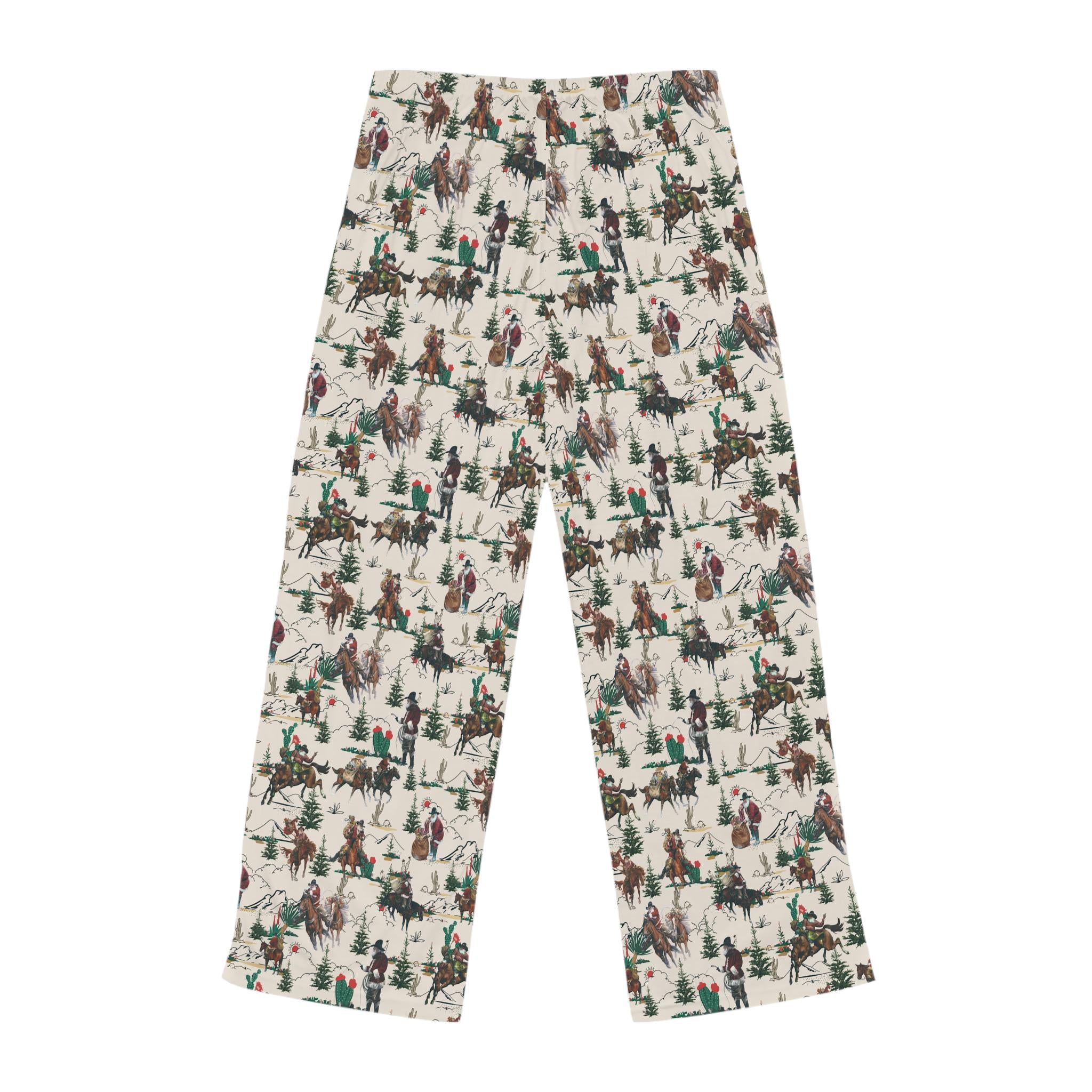 Cowboy Santa Pajama Pants: Western Christmas Lounge Pants -Razels