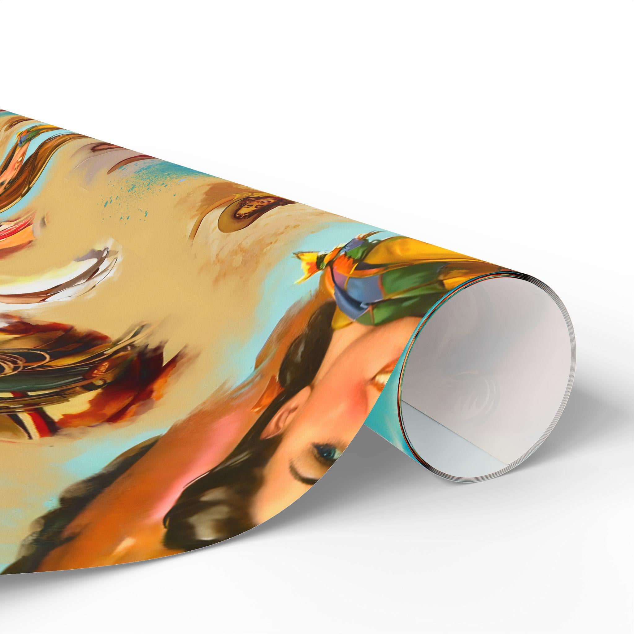 Vintage Cowgirl Wrapping Paper,  Retro Western Gift Wrap for Birthdays, Holidays & Boho Cowgirl Celebrations