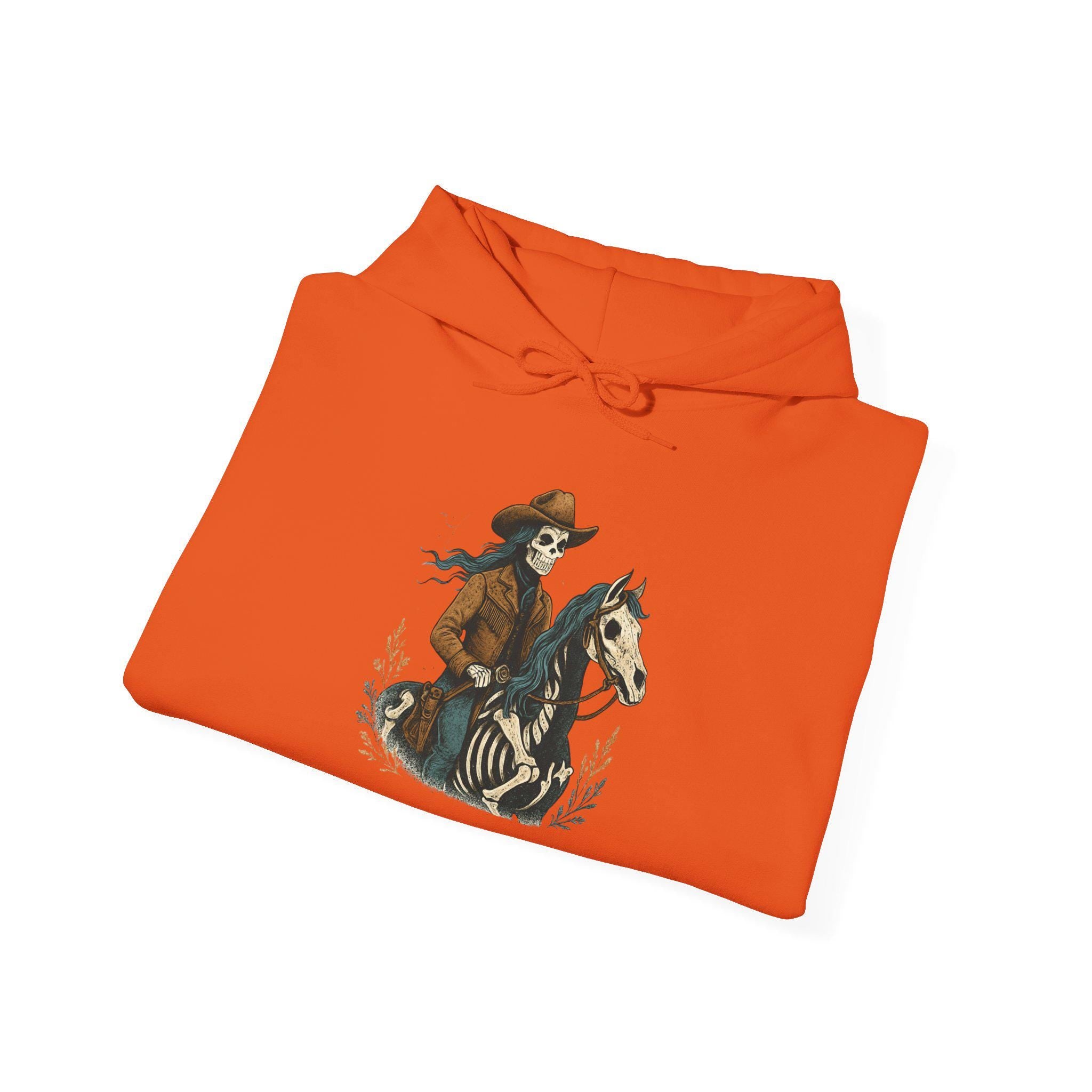 Cowgirl Skeleton Hoodie, Western Halloween Sweatshirt, Spooky Cowgirl Riding Horse -Razels