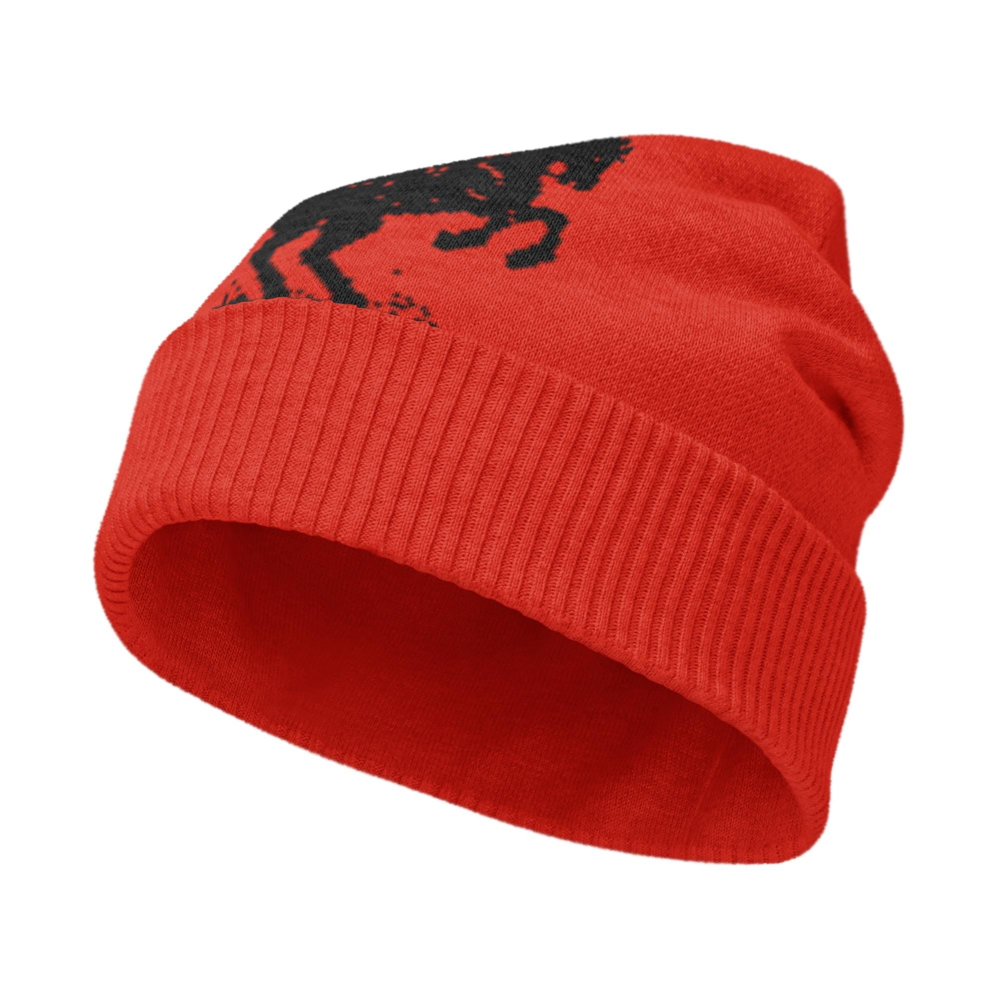 Cowboy Knit Beanie – Western Rope Rider Hat | Red Soft Knit | Razels Exclusive -Razels