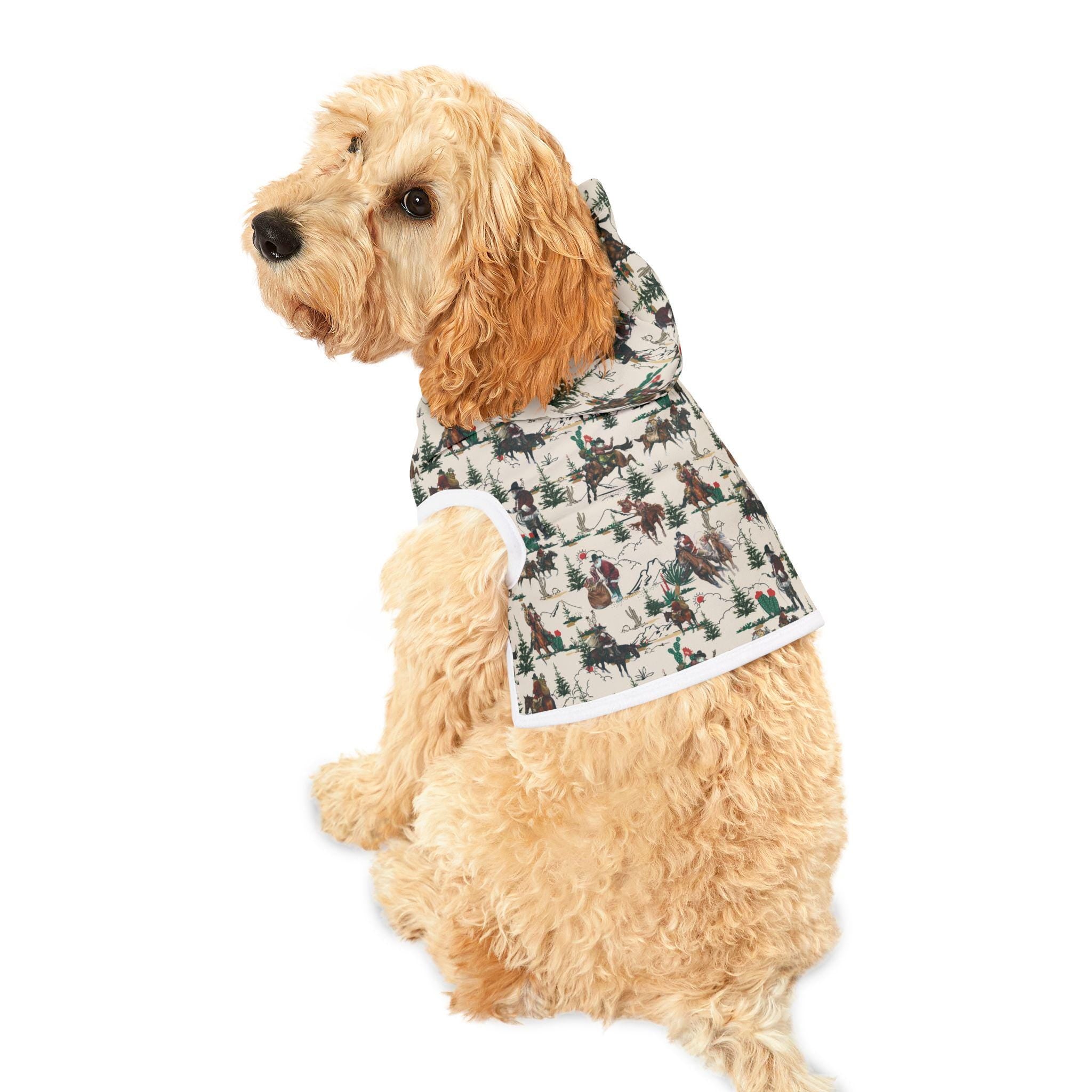 Cowboy Santa Pet Hoodie, Matching Family Christmas Outfit for Dogs and Cats, Western Holiday Hoodie (Razels Exclusive) -Razels