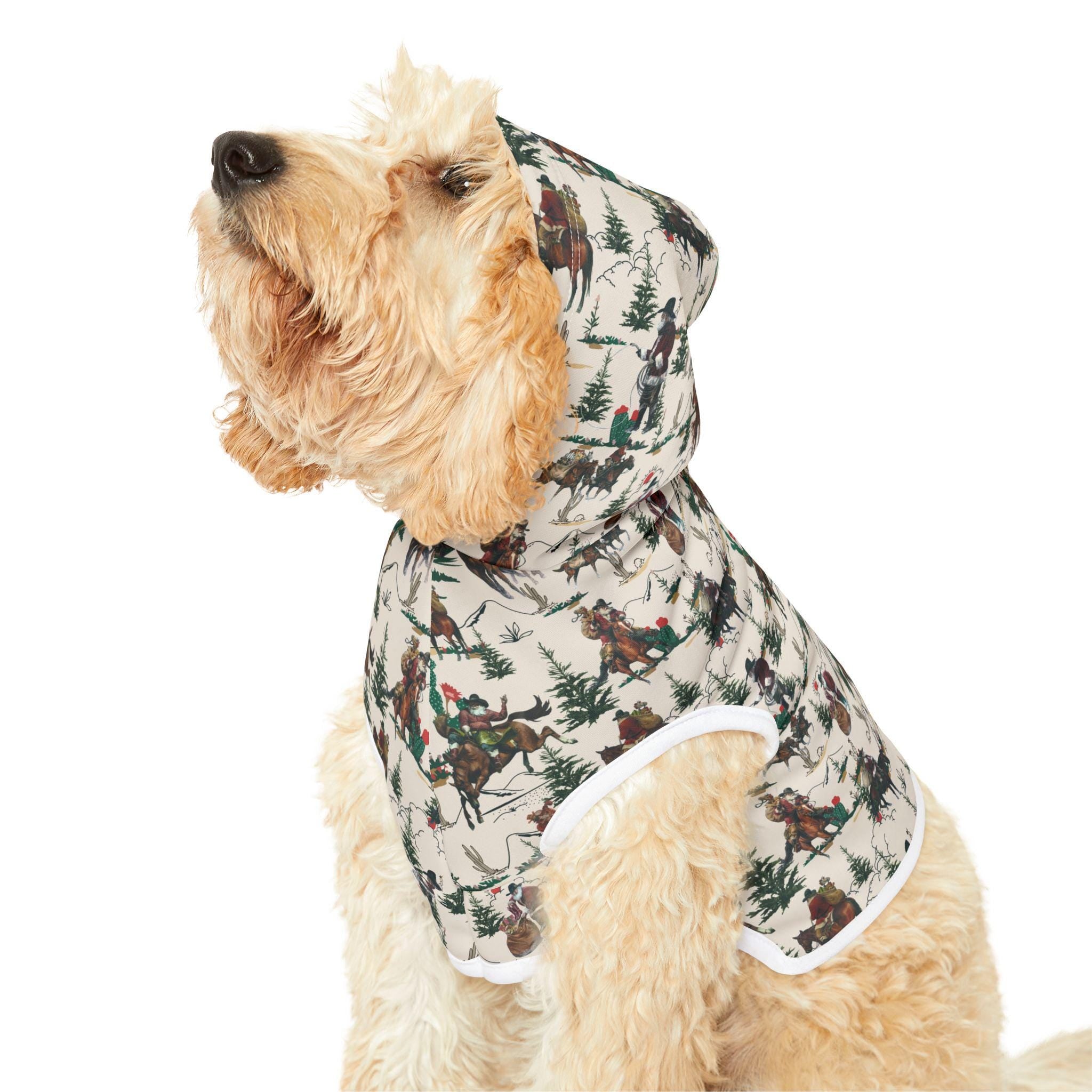 Cowboy Santa Pet Hoodie, Matching Family Christmas Outfit for Dogs and Cats, Western Holiday Hoodie (Razels Exclusive) -Razels