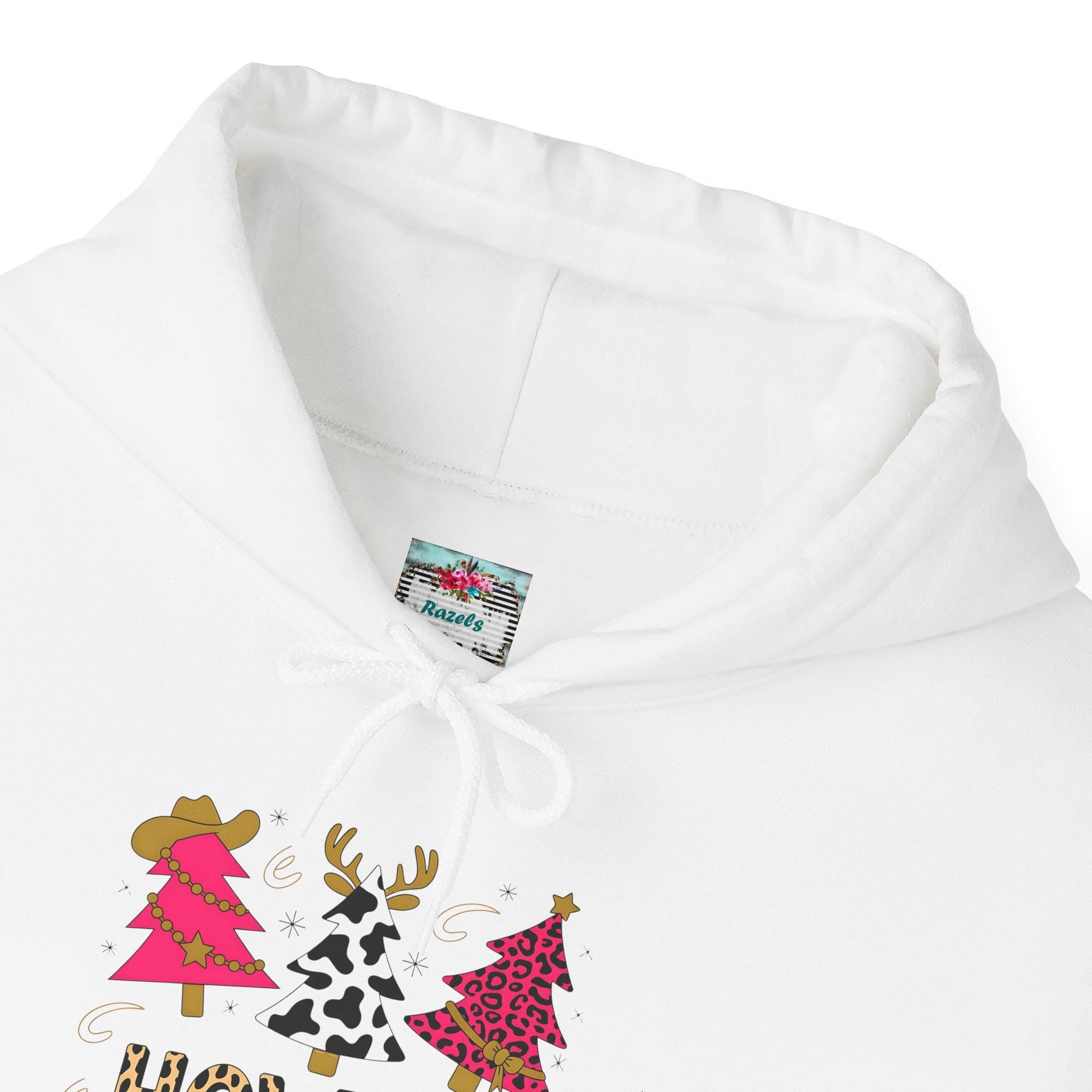 Howdy Christmas Hoodie, Western Holiday Sweatshirt | Cowprint Leopard Pink Trees | Cowgirl Christmas Gift | Matching Kids