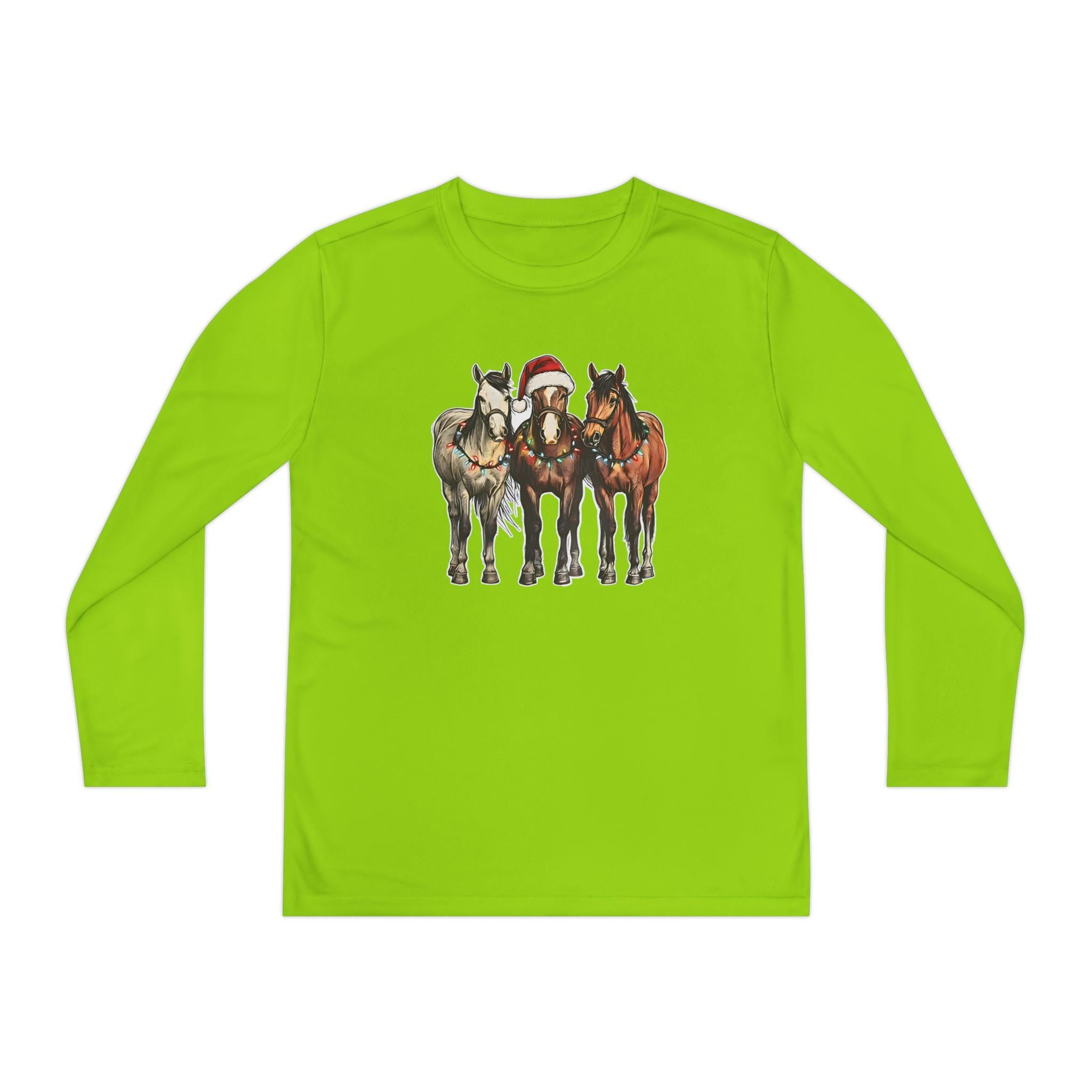 Christmas Horse Long Sleeve Tees,  Kids Western Holiday Shirt |  Matching Family Outfit